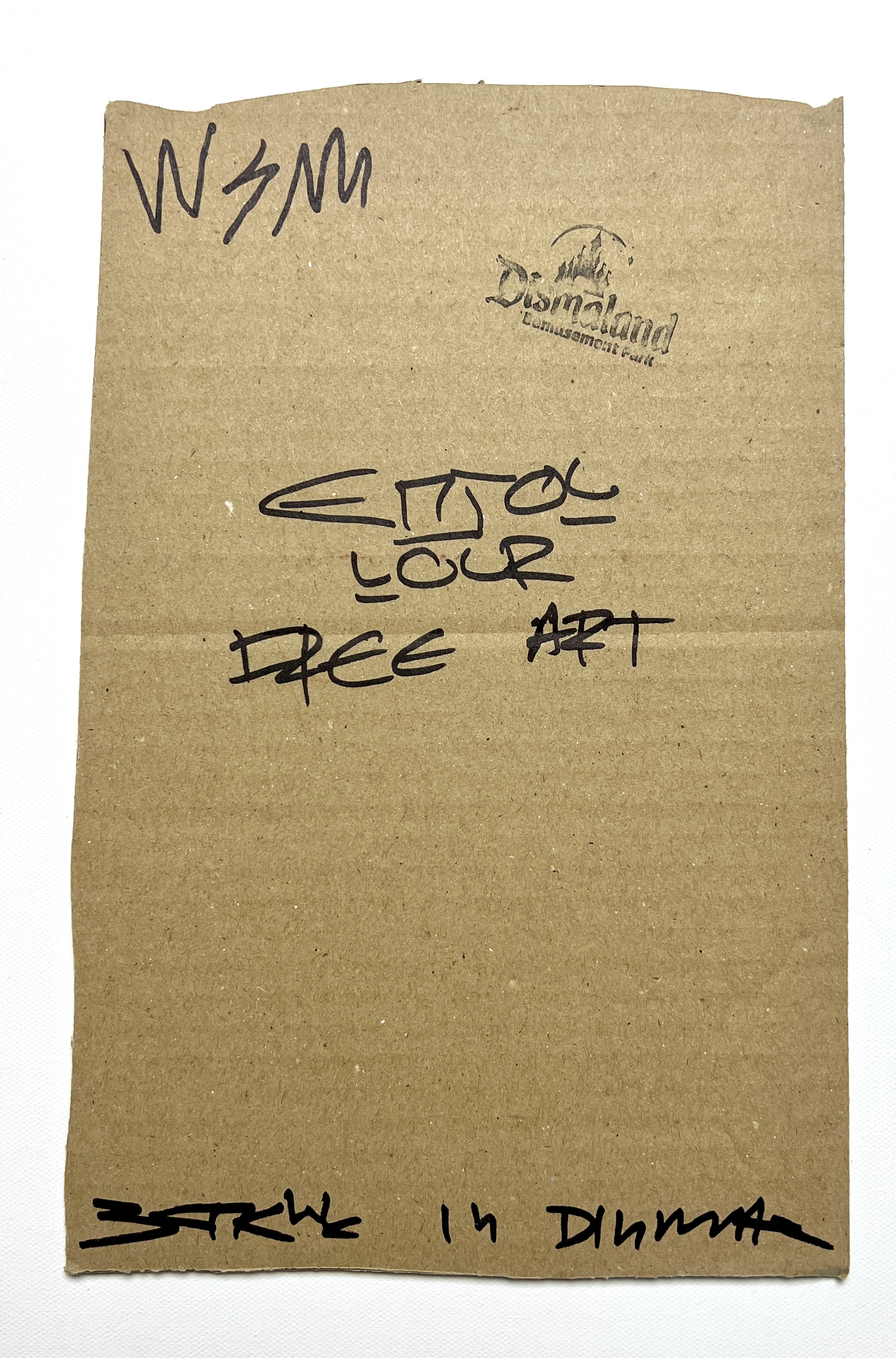 Banksy. â€œPanda Meanâ€. 2015. Spray paint and stencil on cardboard. Signed "Banksy" on the front i - Image 3 of 3