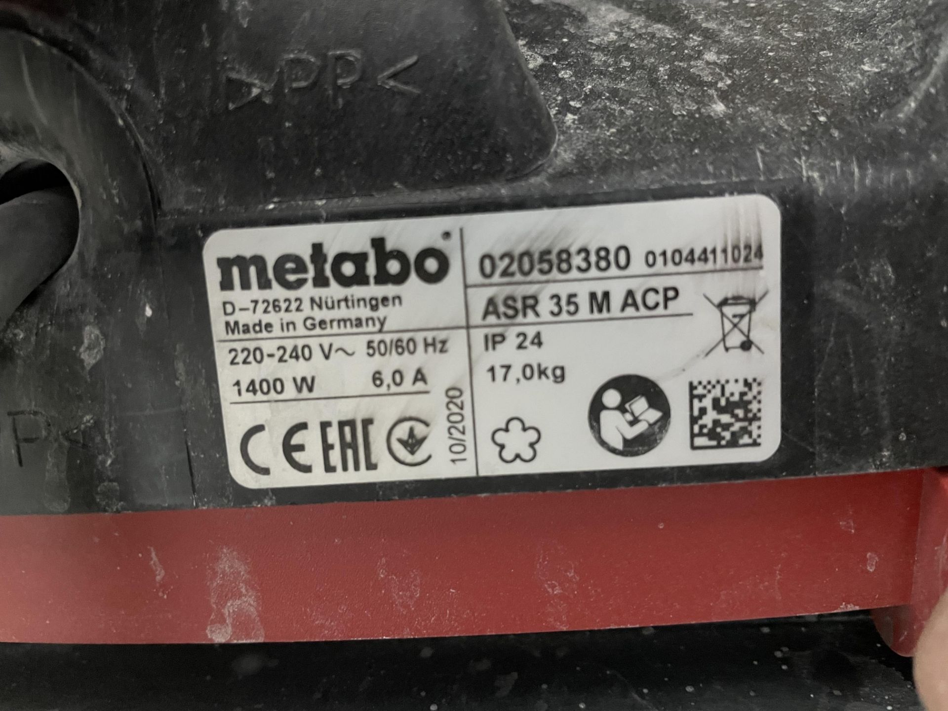 Metabo ASR 35M ACP Vacuum Cleaner S/No. 02058380, 240v with Mirka 5.0 Sanding Head