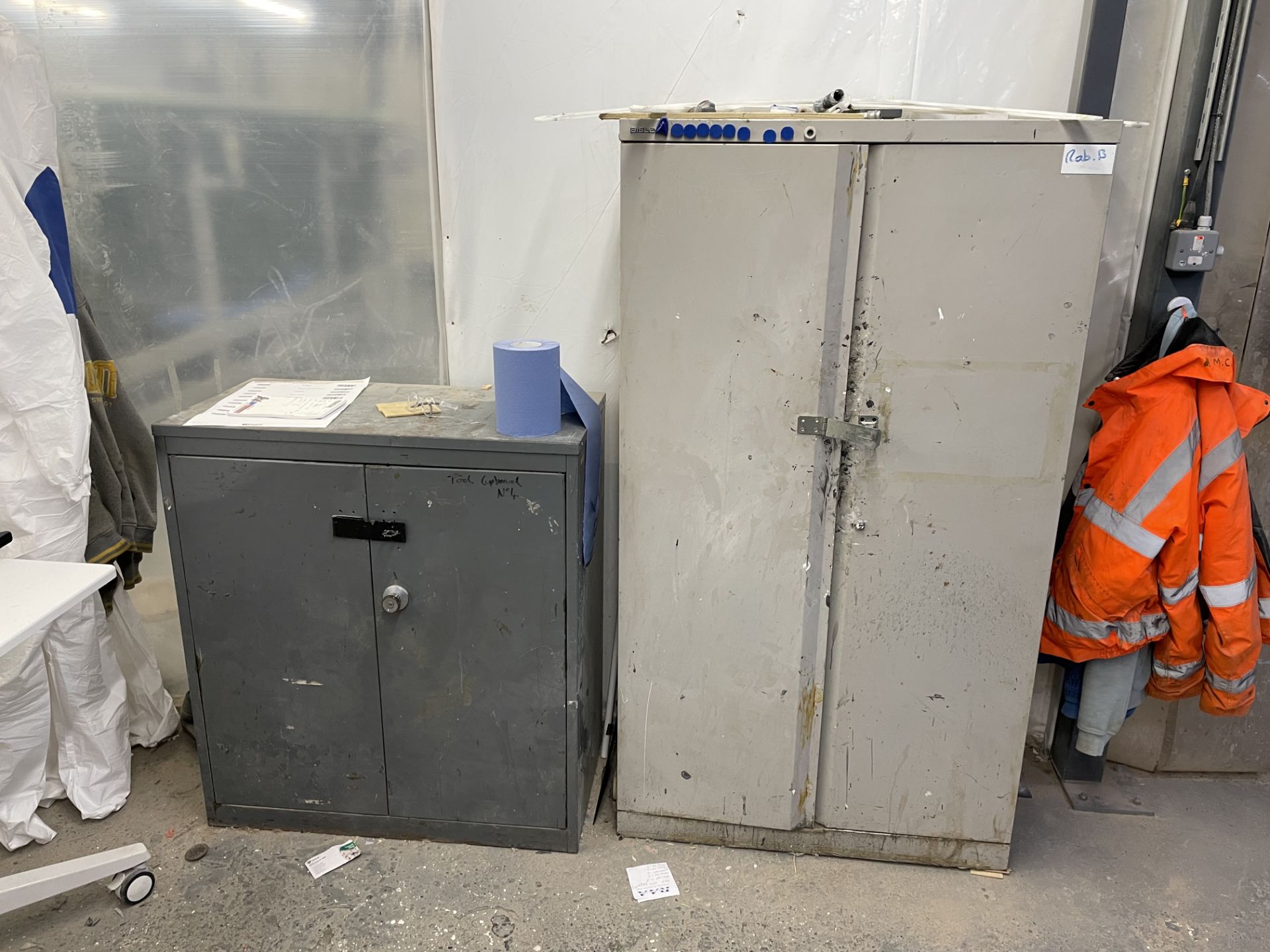 2x Lockable Steel Cabinets and Contents to Include Various Sundry Handtools