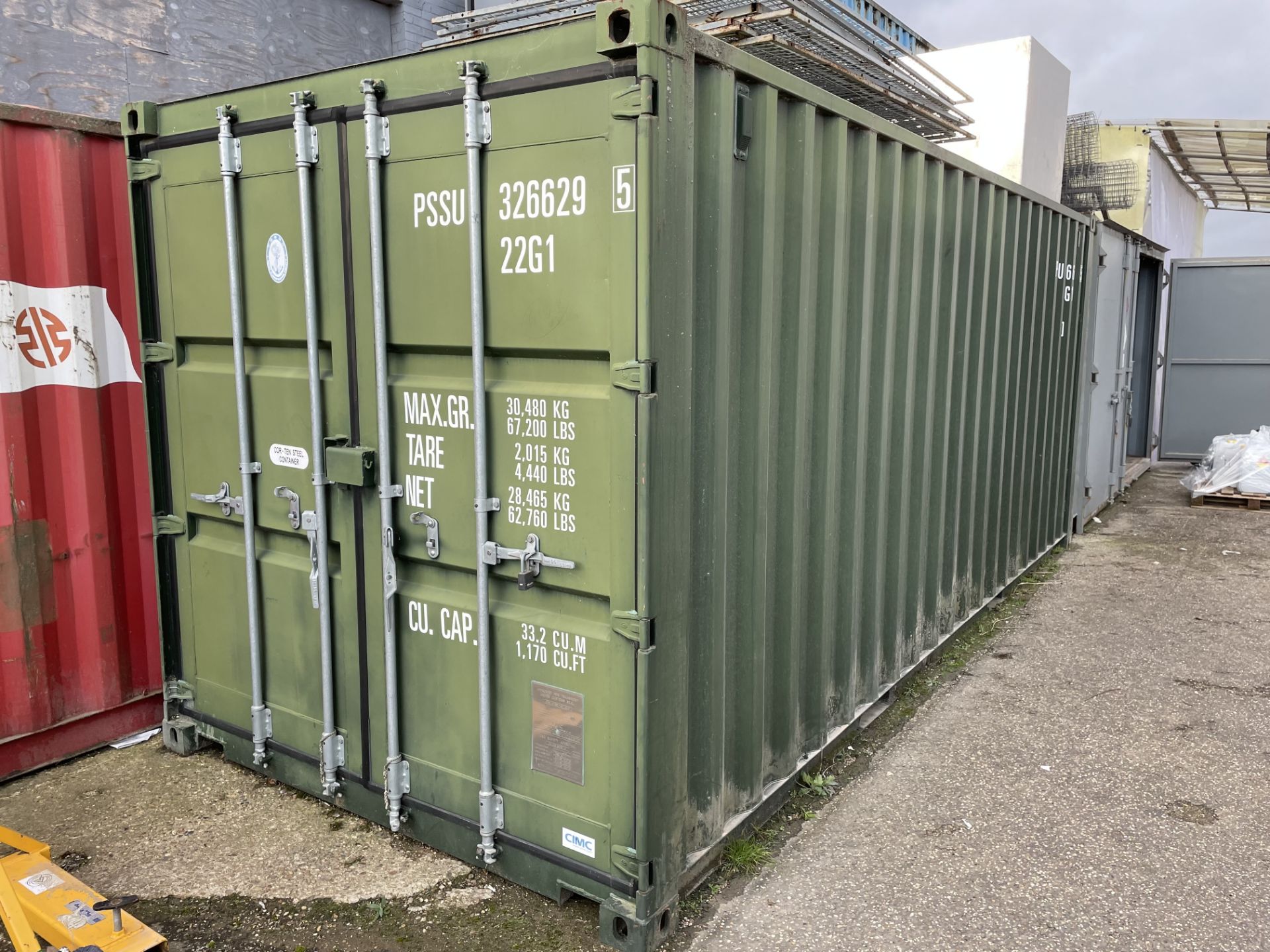 2013 CIMC Type CB22-0803 20' Shipping Container S/No. PSSU3266295 (Contents Excluded)