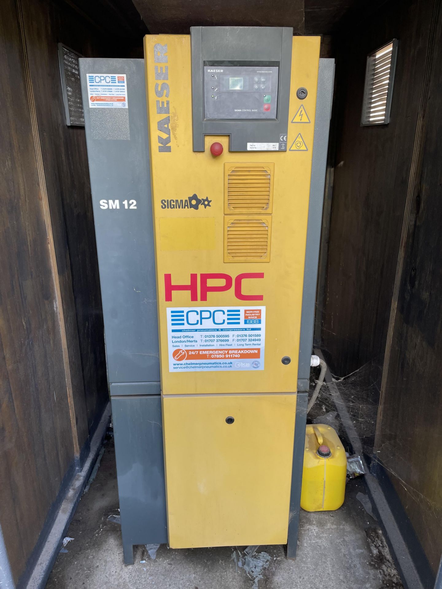 Kaeser Sigma SM 12 HPC Variable Speed Rotary Screw Air Compressor S/No. 4170, Run Hours: 45,192 - Image 2 of 7