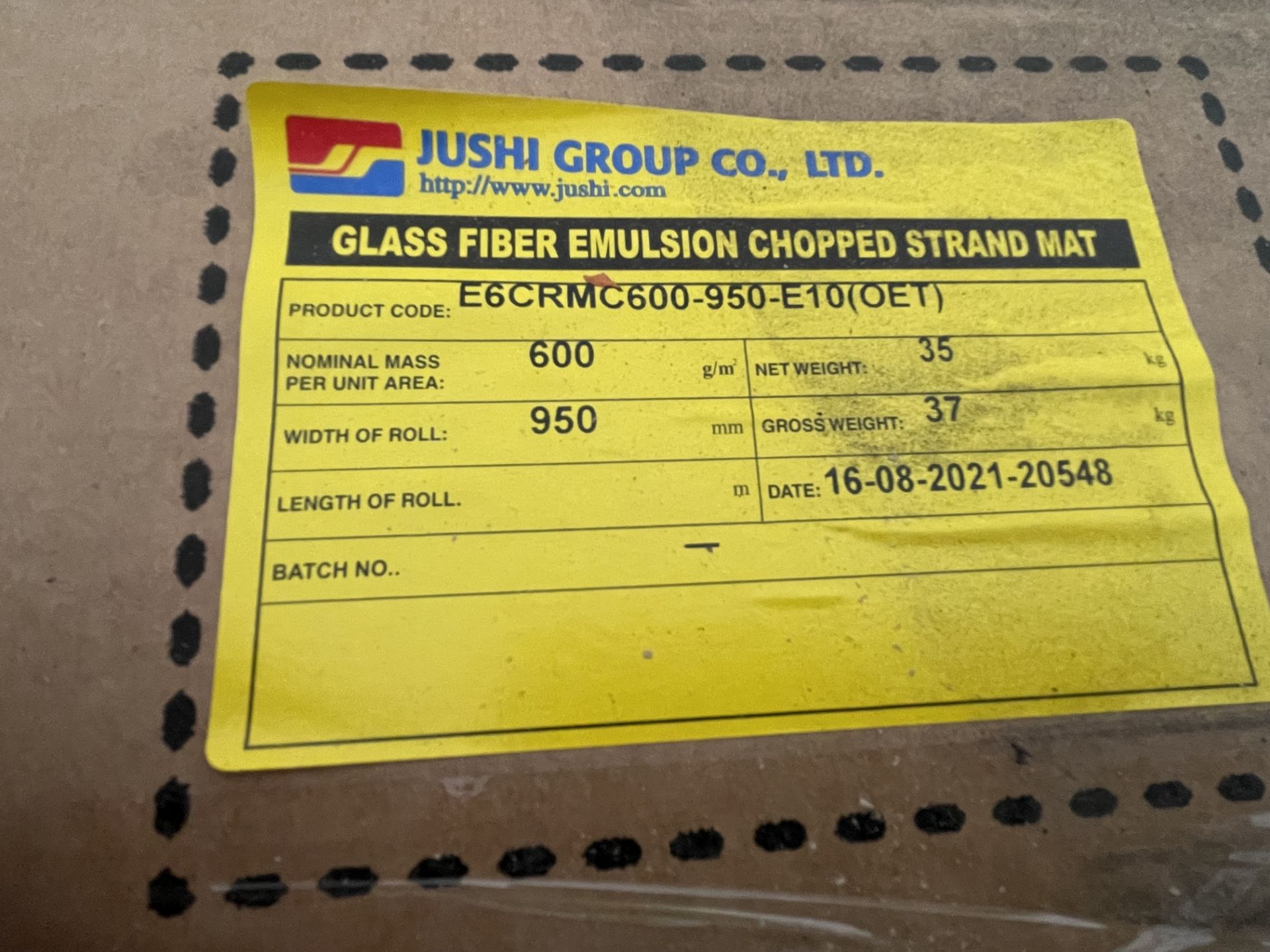 9x Rolls of Jushi E6CRMC600-950-E10 600g/m2 950mm Gass Fiber Emultion Chopped Strand Mat Fiberglass, - Image 3 of 3