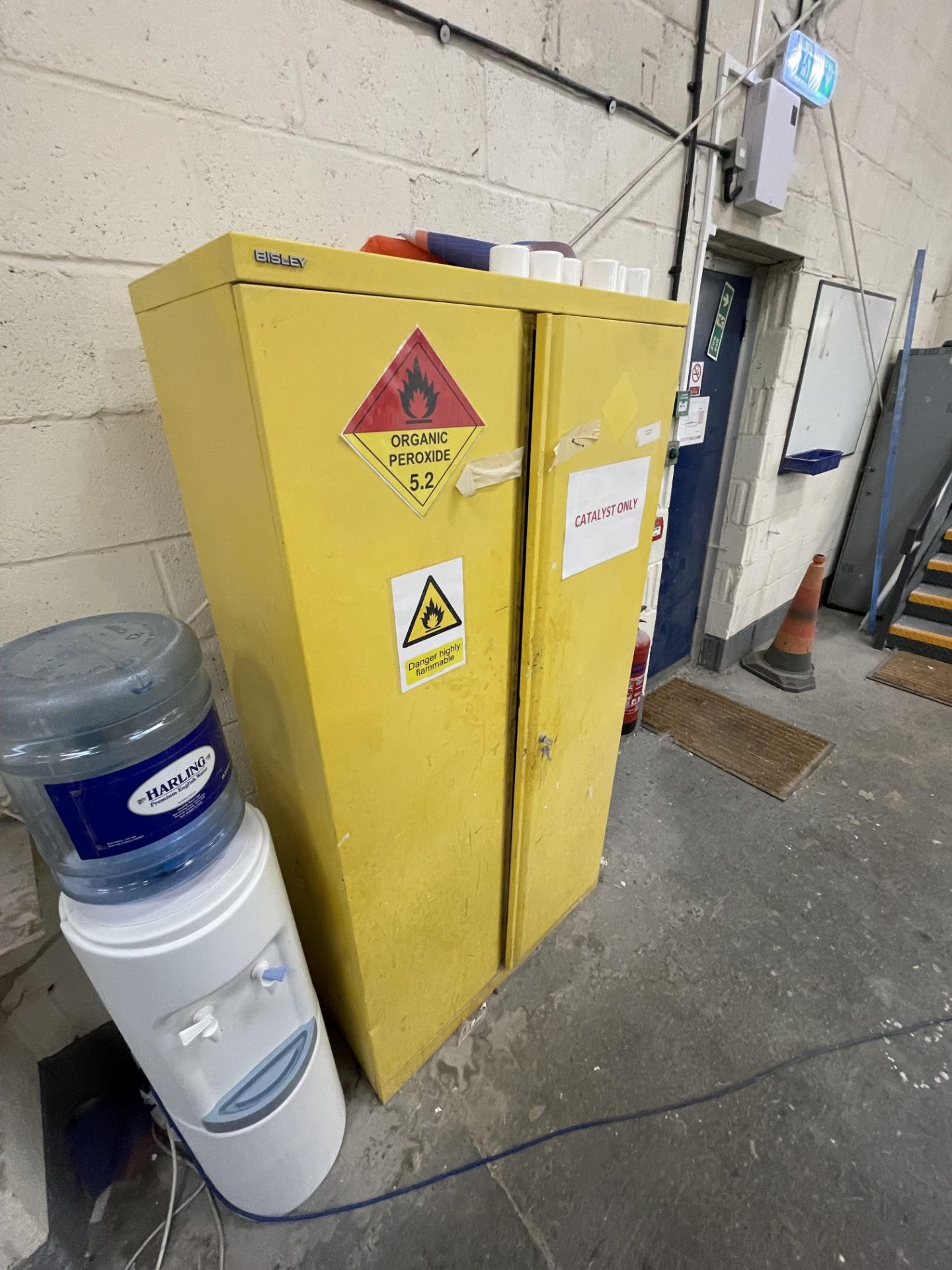 Bisley Yellow 2-Door Steel Chemical Cabinet (All Chemical Contents Excluded)