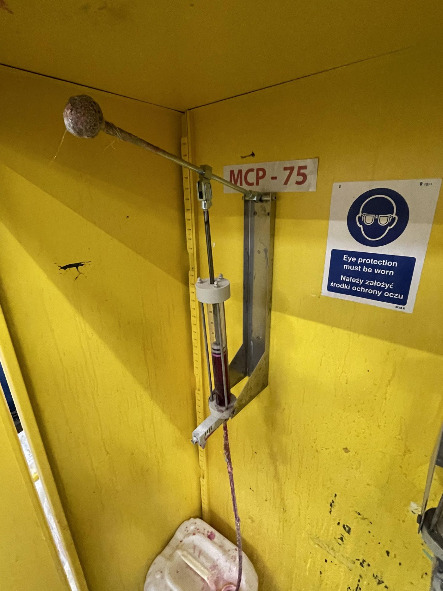 Bisley Yellow Chemical Storage Cabinet with 2x Installed Hand Pumps - Image 3 of 3