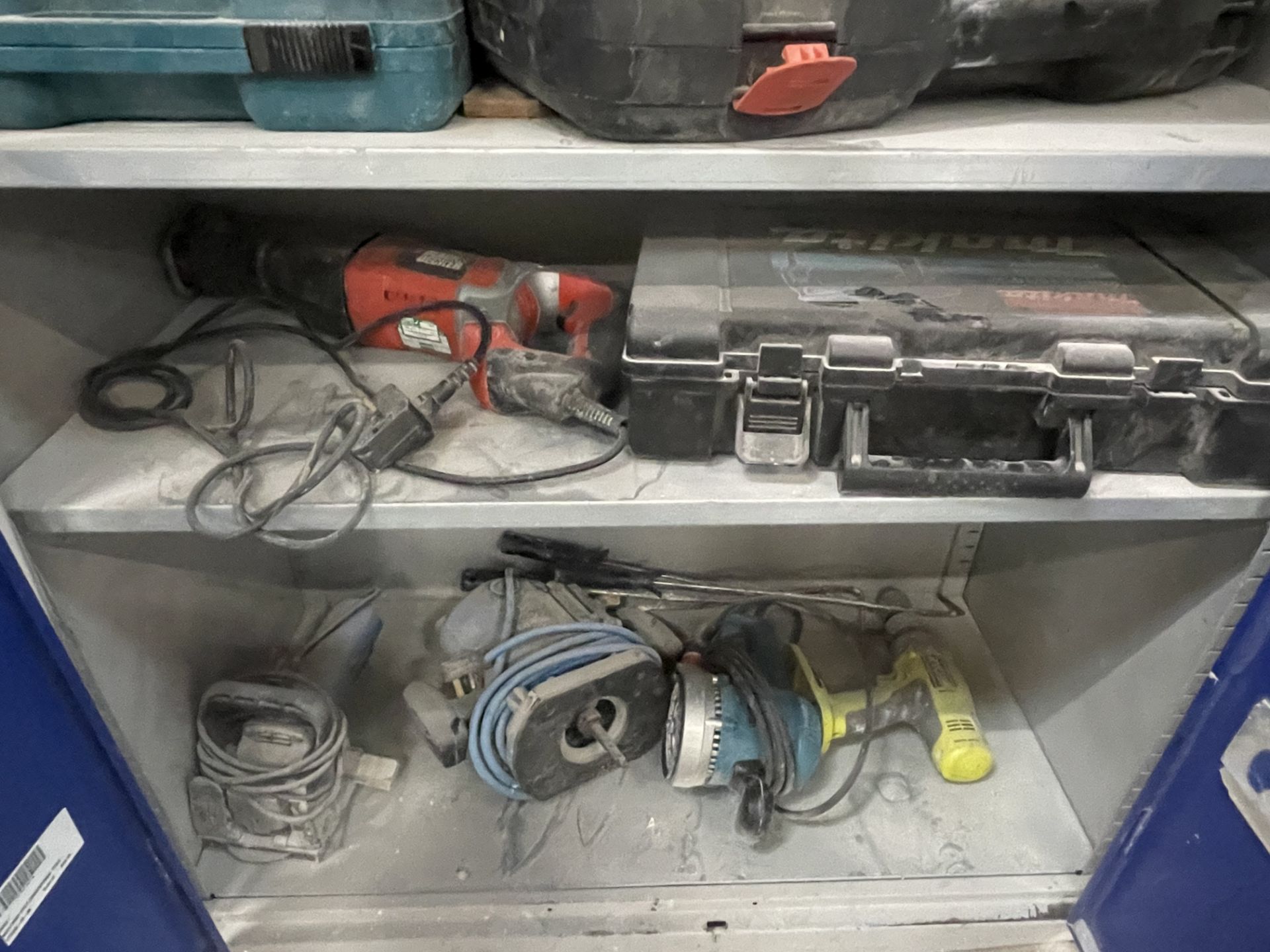 2 Door Cabinet and Contents to Erbauer Router, Makita Sander and other Various Powertools - Image 8 of 11