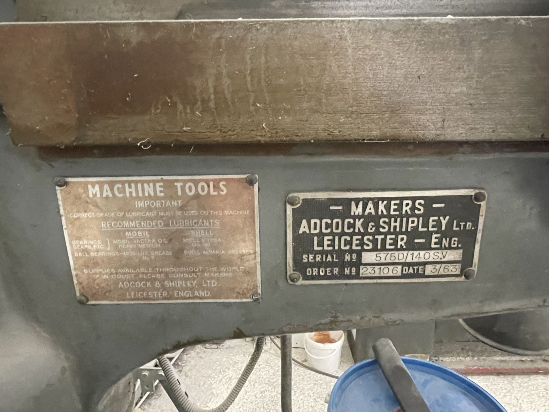 1963 Adcock & Shipley Radial Drill S/No. 3575D/140SV, 3-Phase with Machine Vice - Image 7 of 7