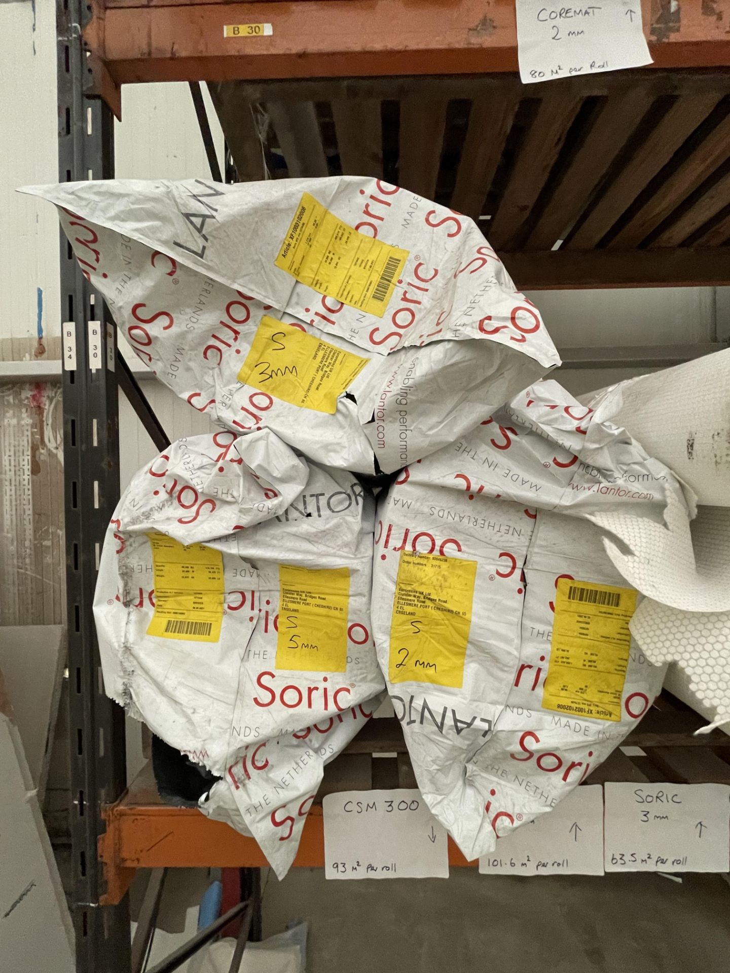 Bay Contents of Soric Coremat Rolls, Various Thicknesses - Image 5 of 6