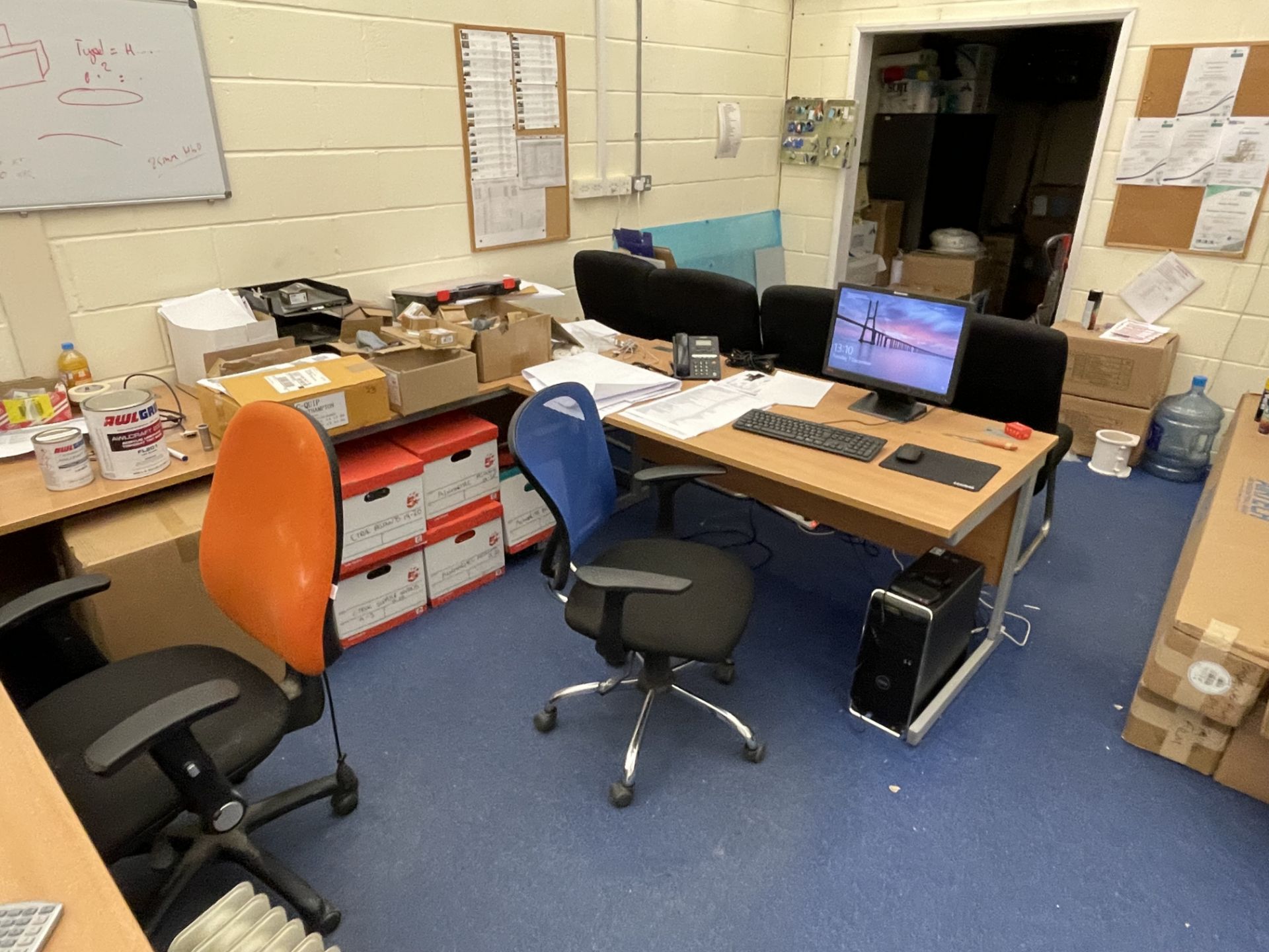 The Entire Furniture Contents of the Main Office to Include 9x Various Wooden Desks, 3x Pedestal - Image 6 of 6