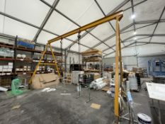 Mobile Steel A-Frame Gantry, c. 6.5M Width x 4.5M Height, with 2x Roller Chain Hoists