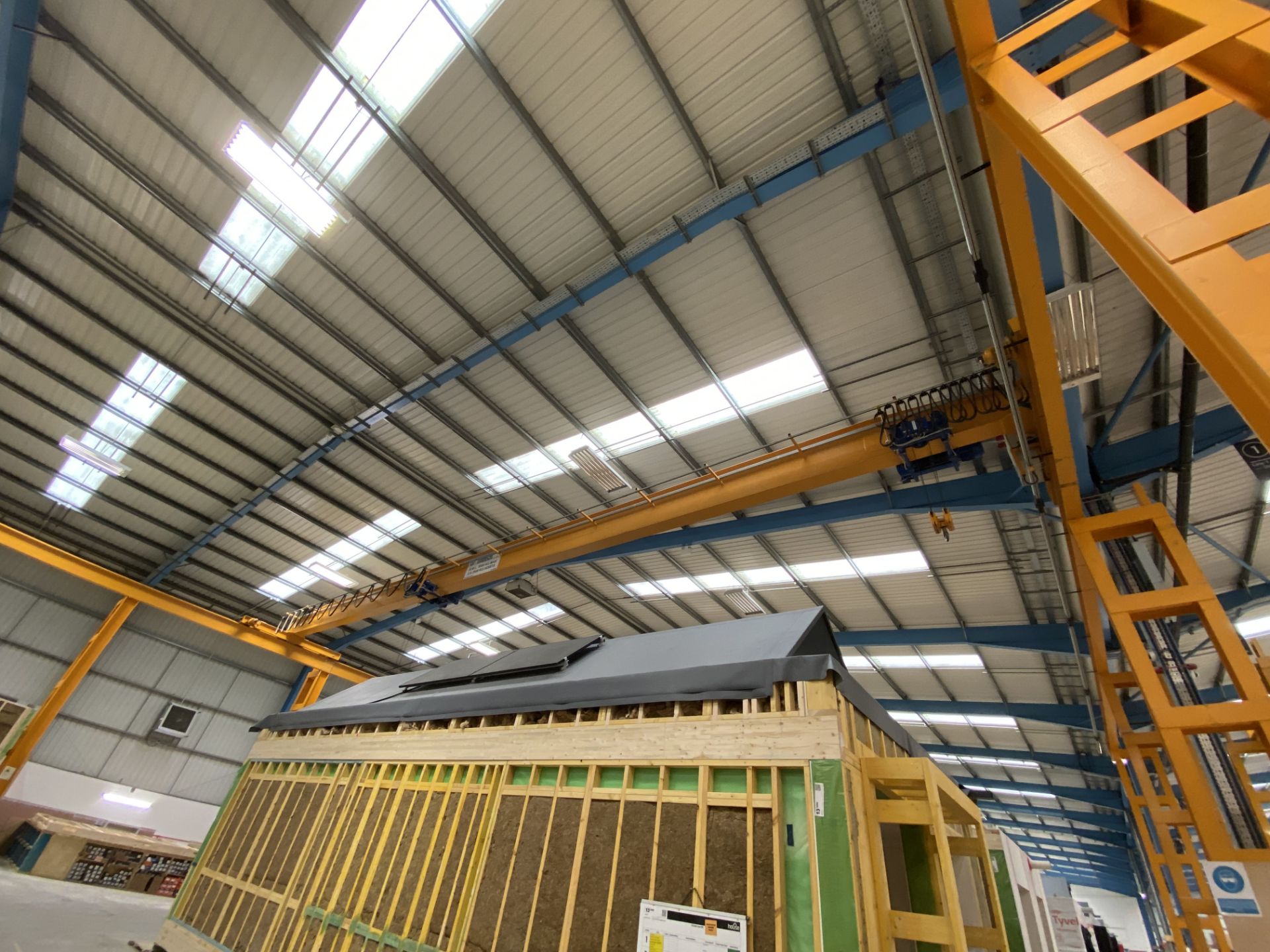 Industrial Cranes 5 tonne OET crane comprising 2No. 2.5 tonne wire rope hoists, remote control