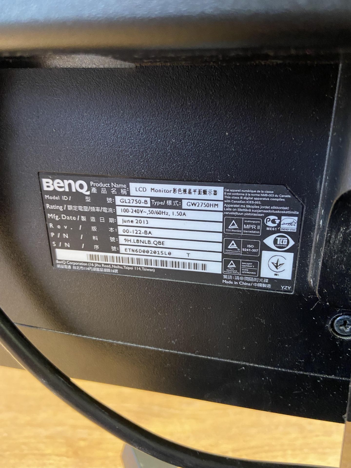 Lot comprisng: four BenQ GL2750-B Monitors - Image 3 of 4
