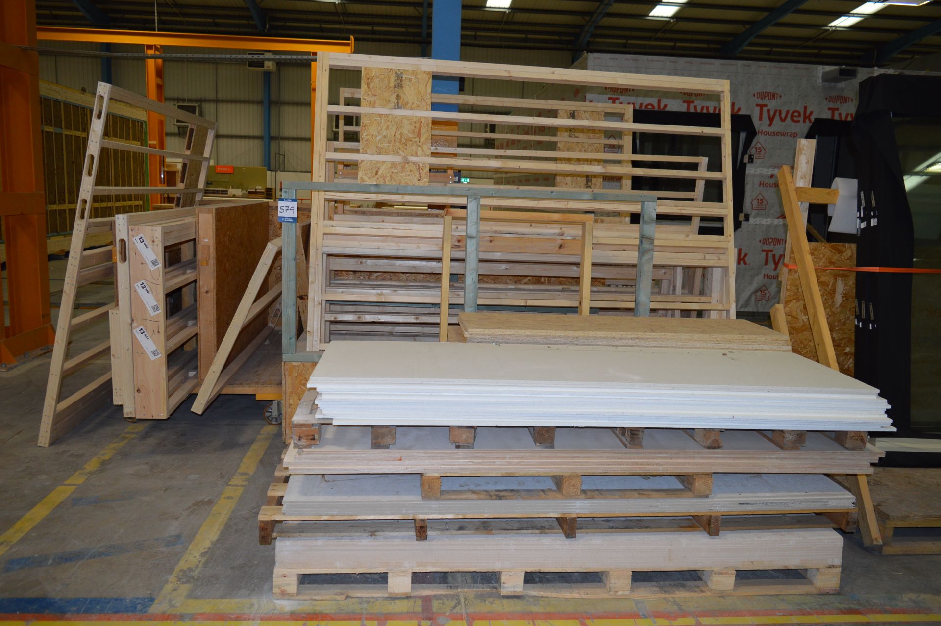 Quantity of various boards and assembled frames, as lotted
