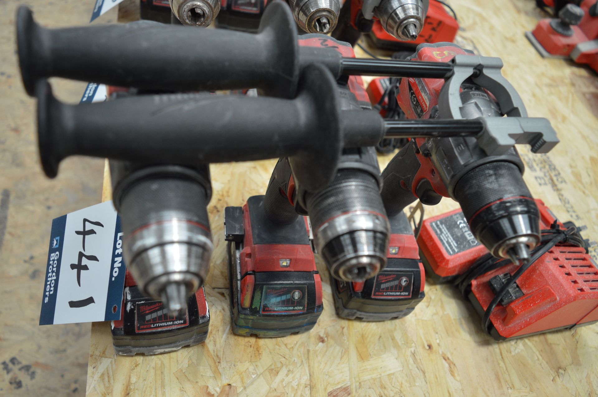 3x (no.) various Milwaukee, 18v drills each with battery and one charger - Image 2 of 3