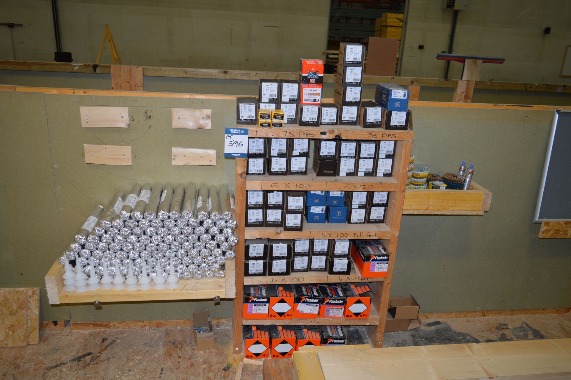 Large quantity of wood screws, nail screws, staples, sealer, etc., as lotted - Image 3 of 6