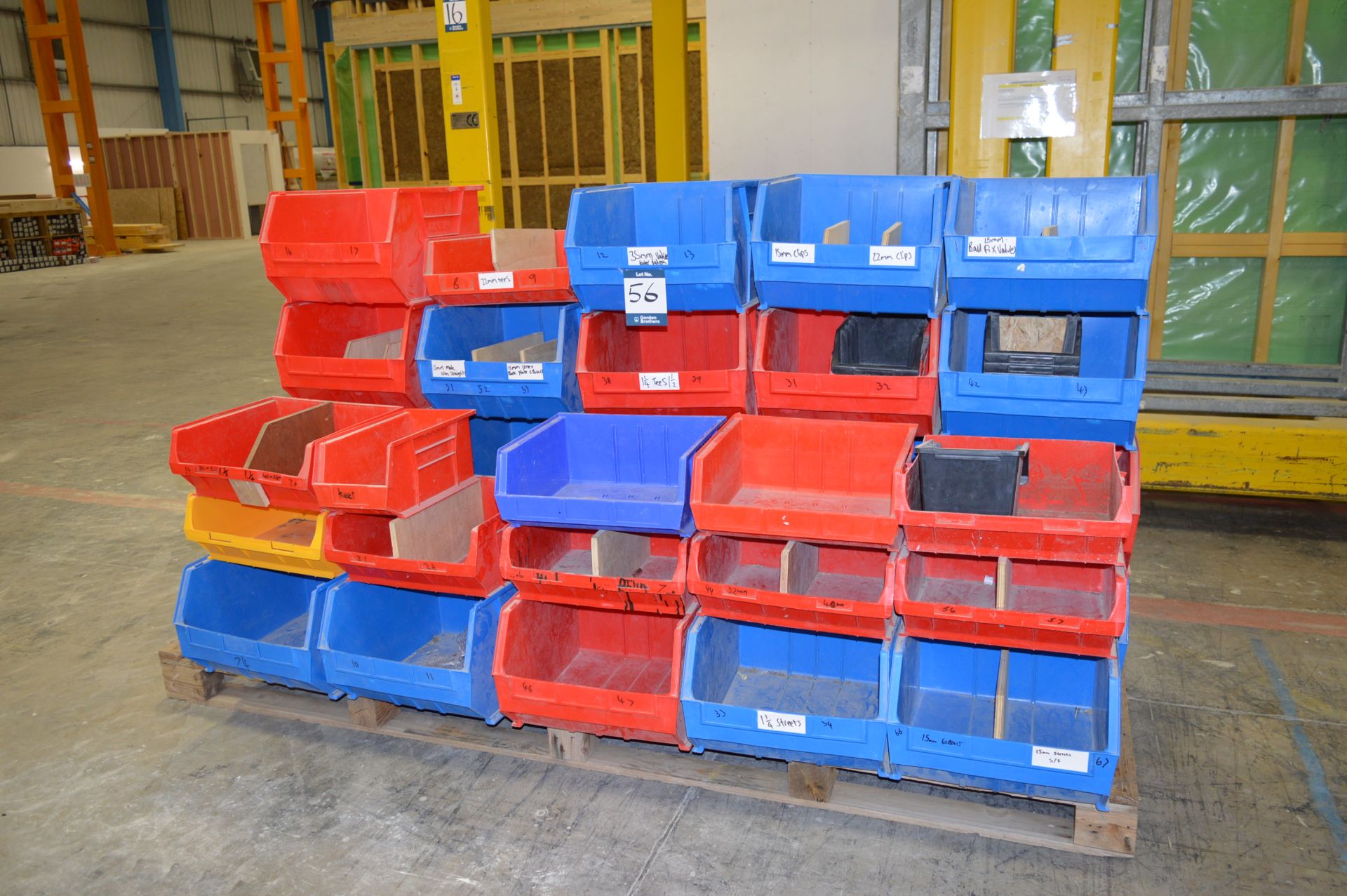 Quantity of plastic parts bins