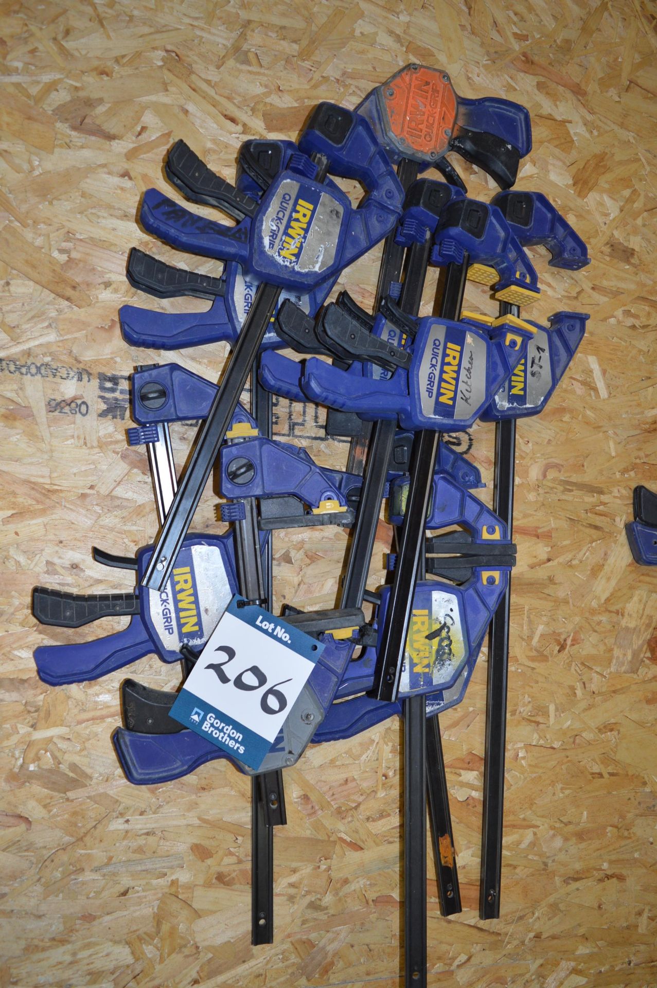 10x (no.) various Irwin, Quick-Grip clamps