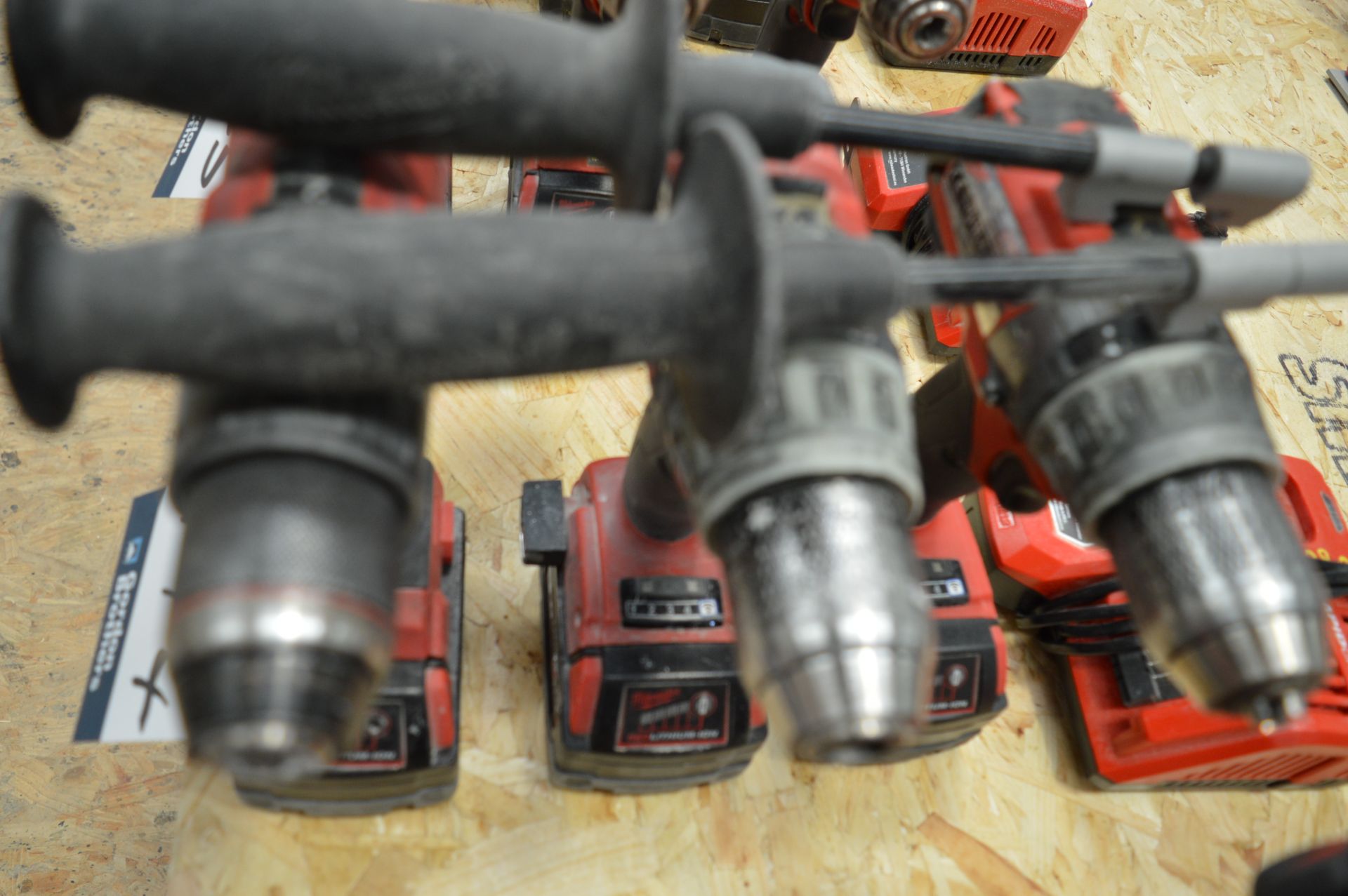 3x (no.) various Milwaukee, 18v drills each with battery and one charger - Image 2 of 2