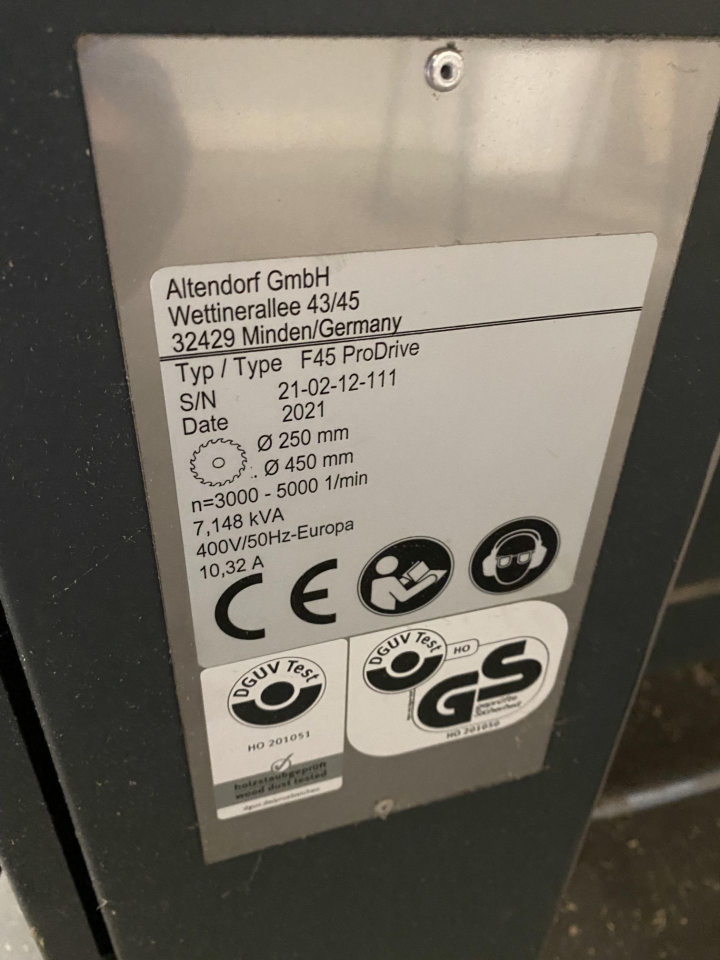 Altendorf F45 Pro Drive 450mm dimension circular saw bench with digital gauge and controller, Serial - Image 3 of 9