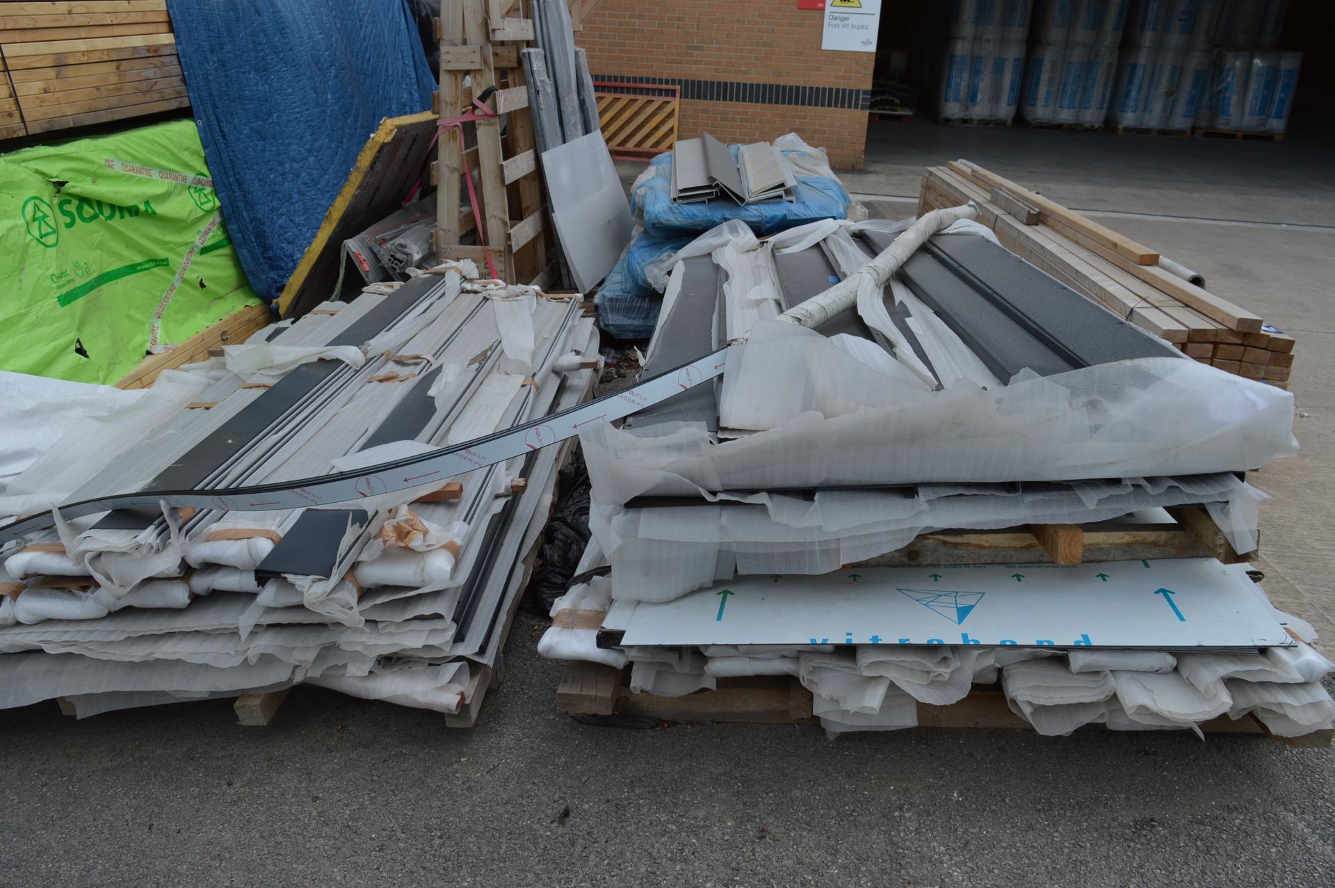 Quantity of galvanised steel fixing plates, bolts, etc. plus steel tubing, alloy window sills and 2x - Image 7 of 7