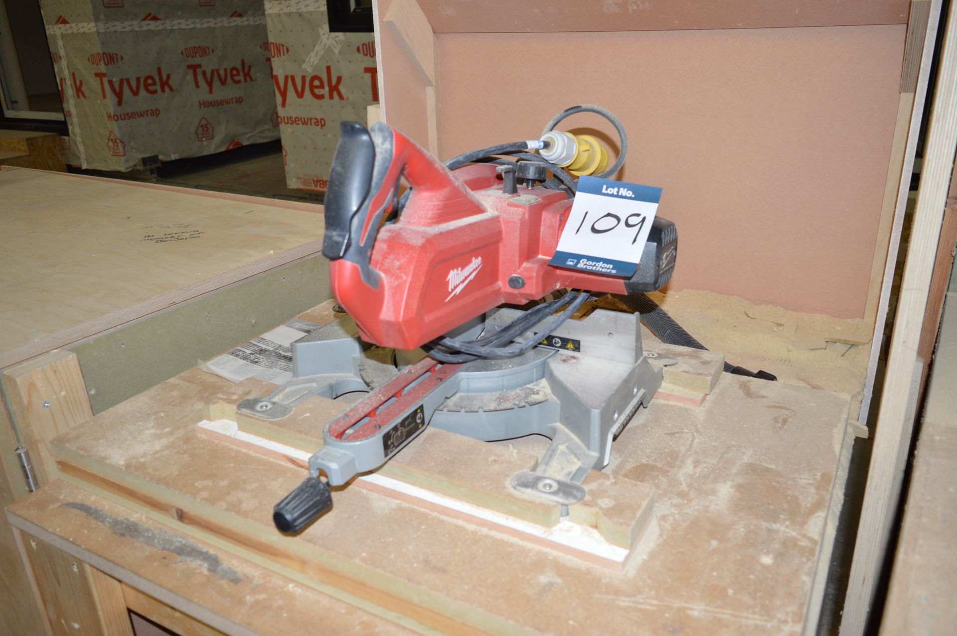 Milwaukee, mitre saw, Model MS216SB, Serial No. 0102724K2013, 110v with timber bench