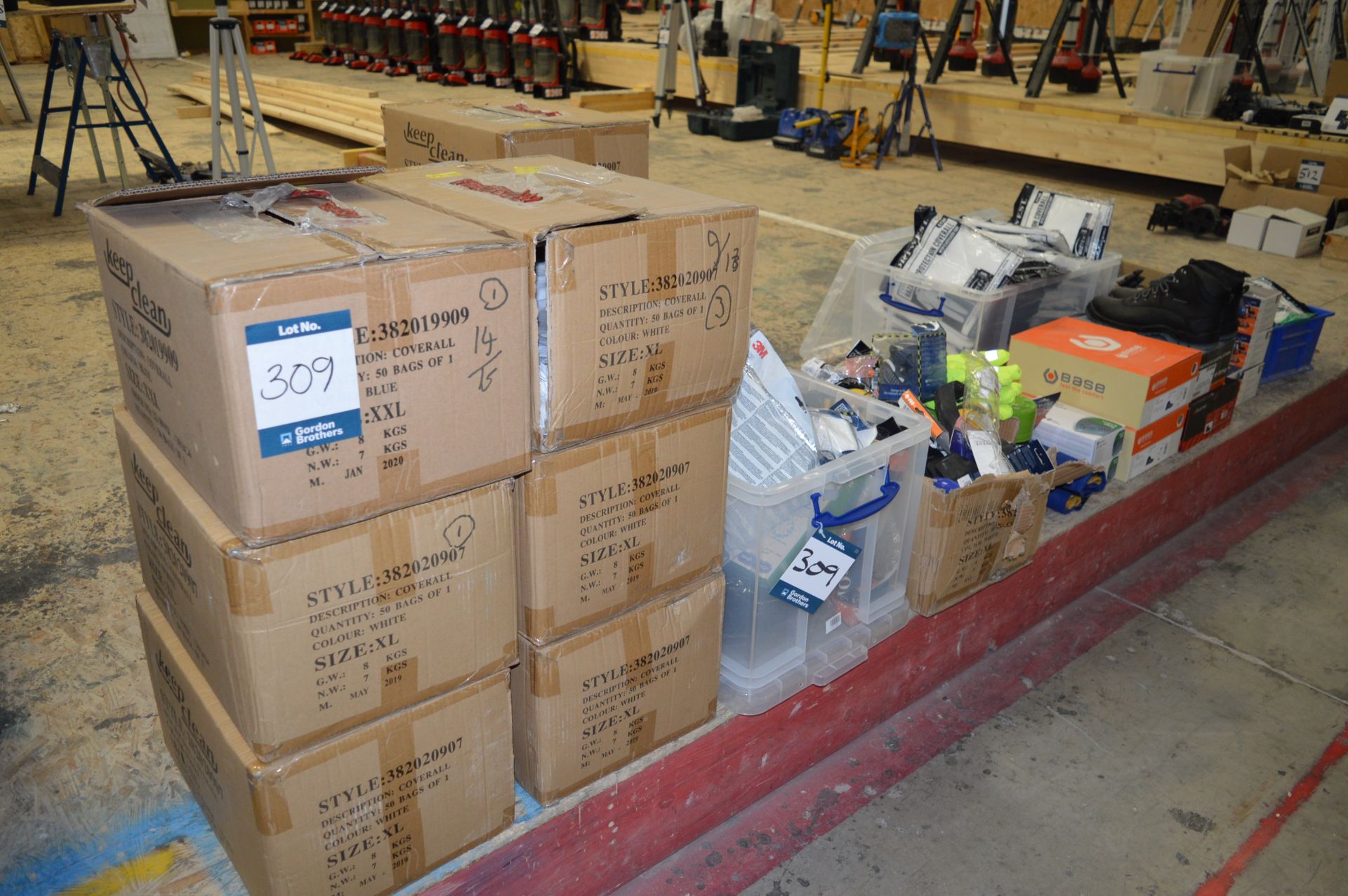Quantity of PPE including boots, gloves, overalls, etc.