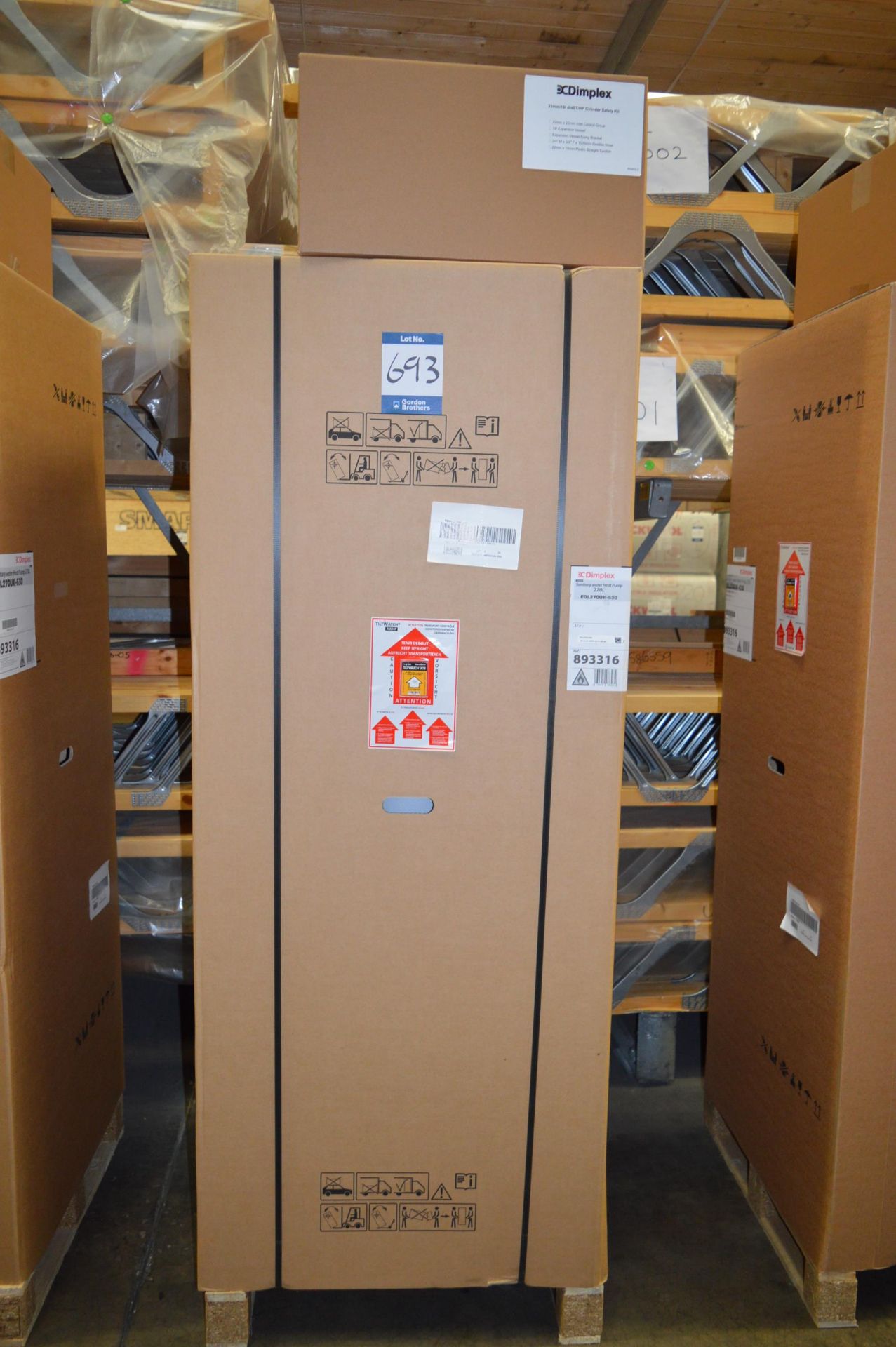 Dimplex, sanitary water heat pump, 270L, Model EDL270UK-630, Serial No. 893316-215120158 (packaged)