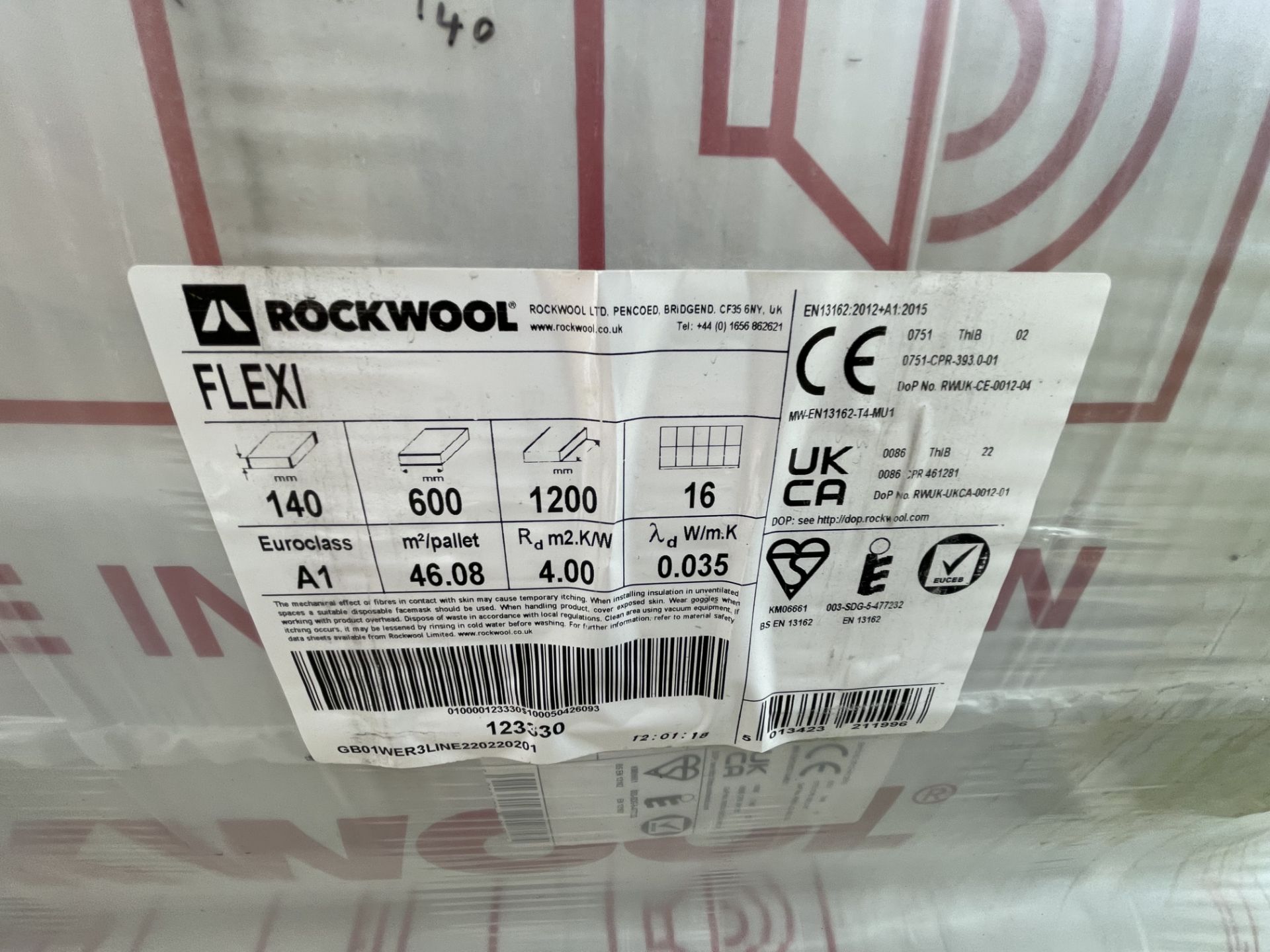 c.12 Pallets of Rockwool RWA45 220x600x1200 & 140x600x1200 Mineral Wool Insulation - Image 7 of 7