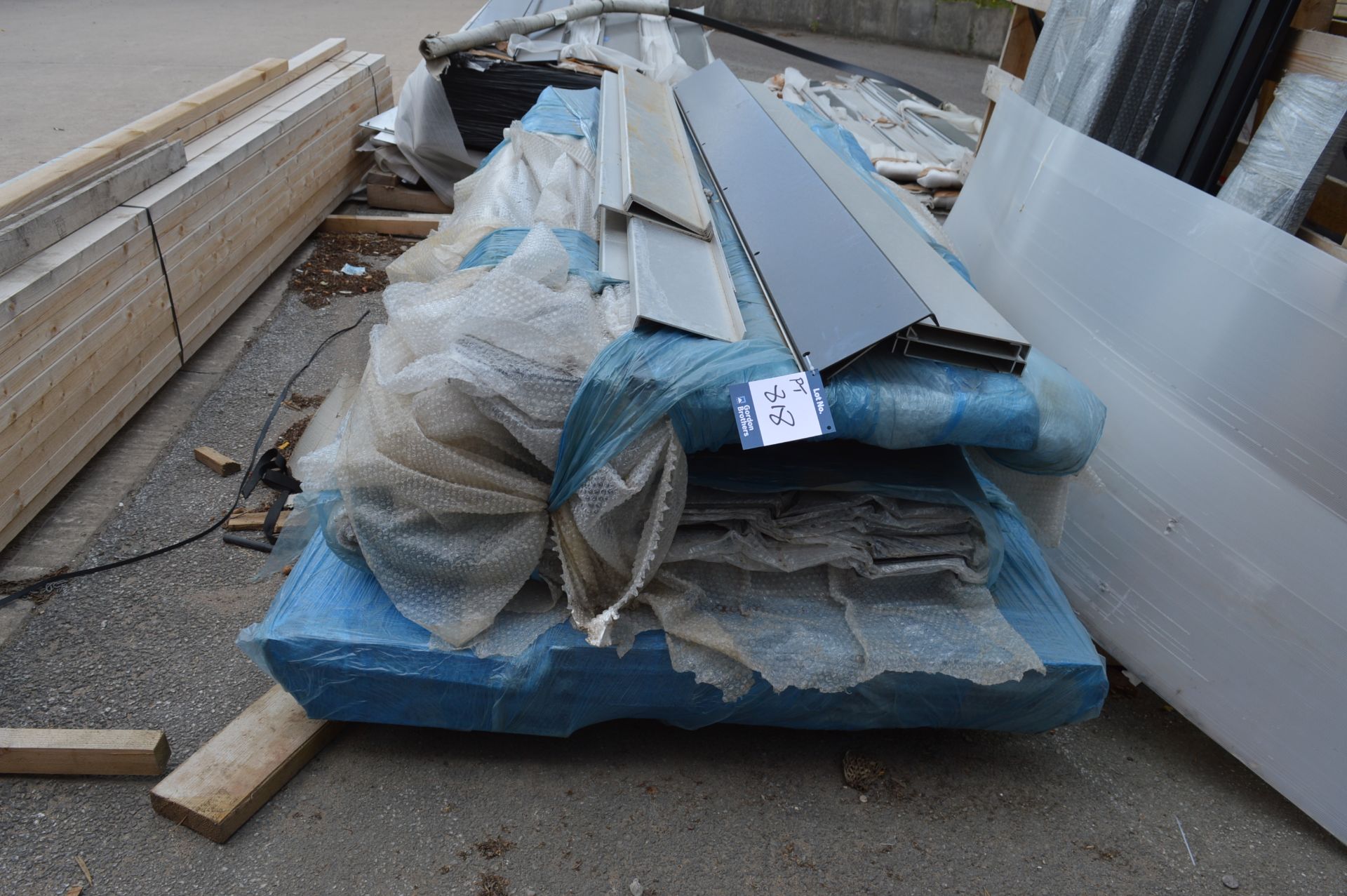 Quantity of galvanised steel fixing plates, bolts, etc. plus steel tubing, alloy window sills and 2x - Image 6 of 7