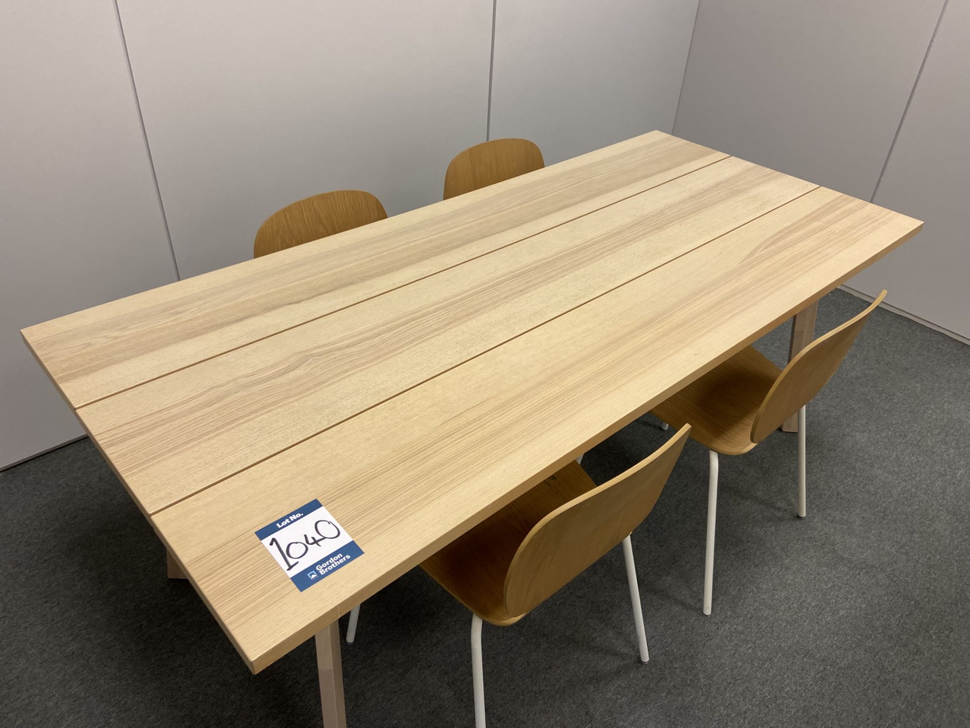 Lot comprisng: a meeting table and four chairs