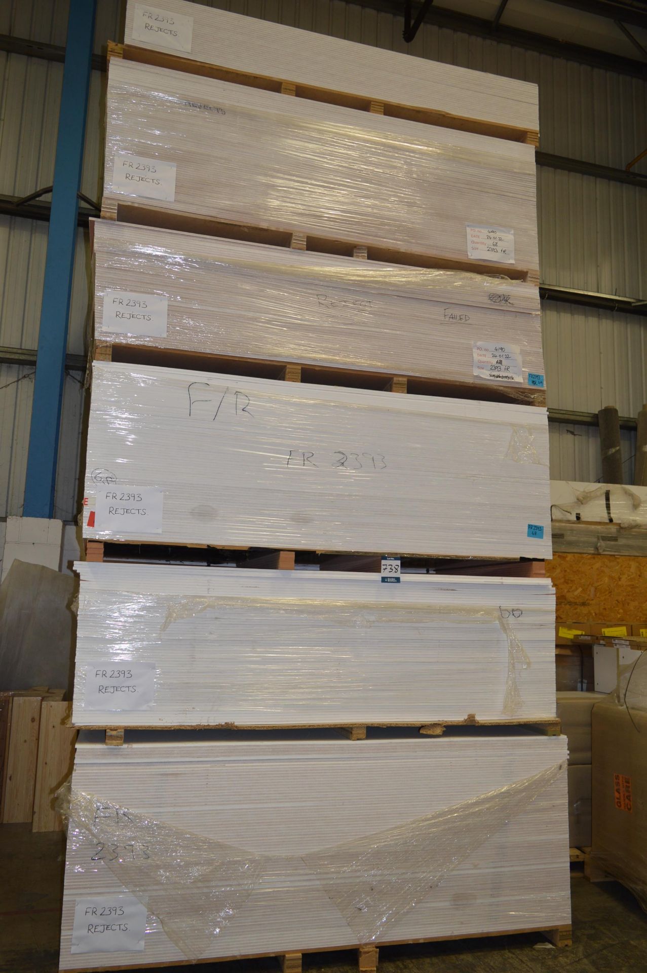 6x (no.) packs FR boards, 2400mm x 1220mm x 12mm