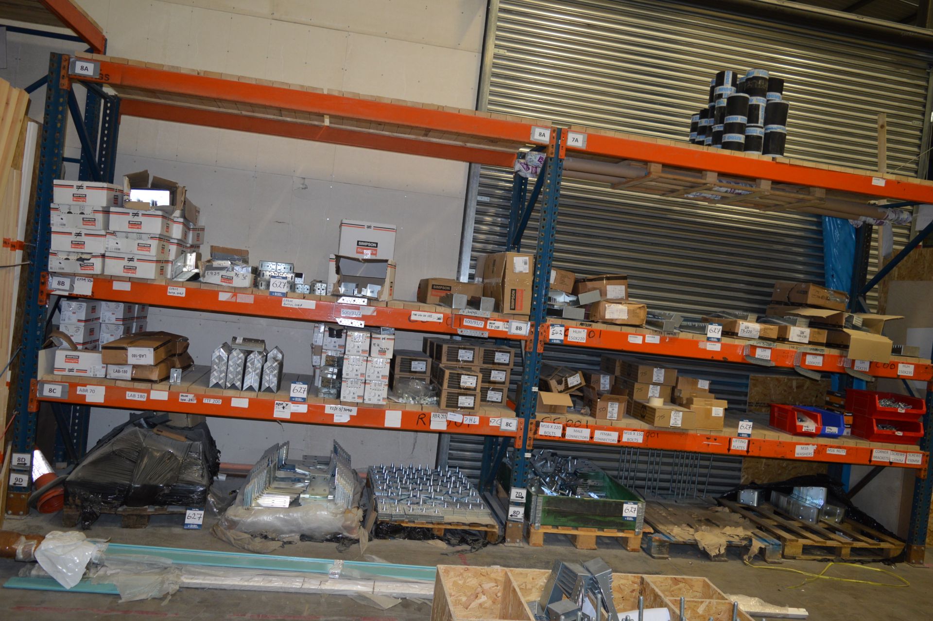 Quantity of Simpson, strong tie brackets, Rothoblaas, brackets, bolts, etc.