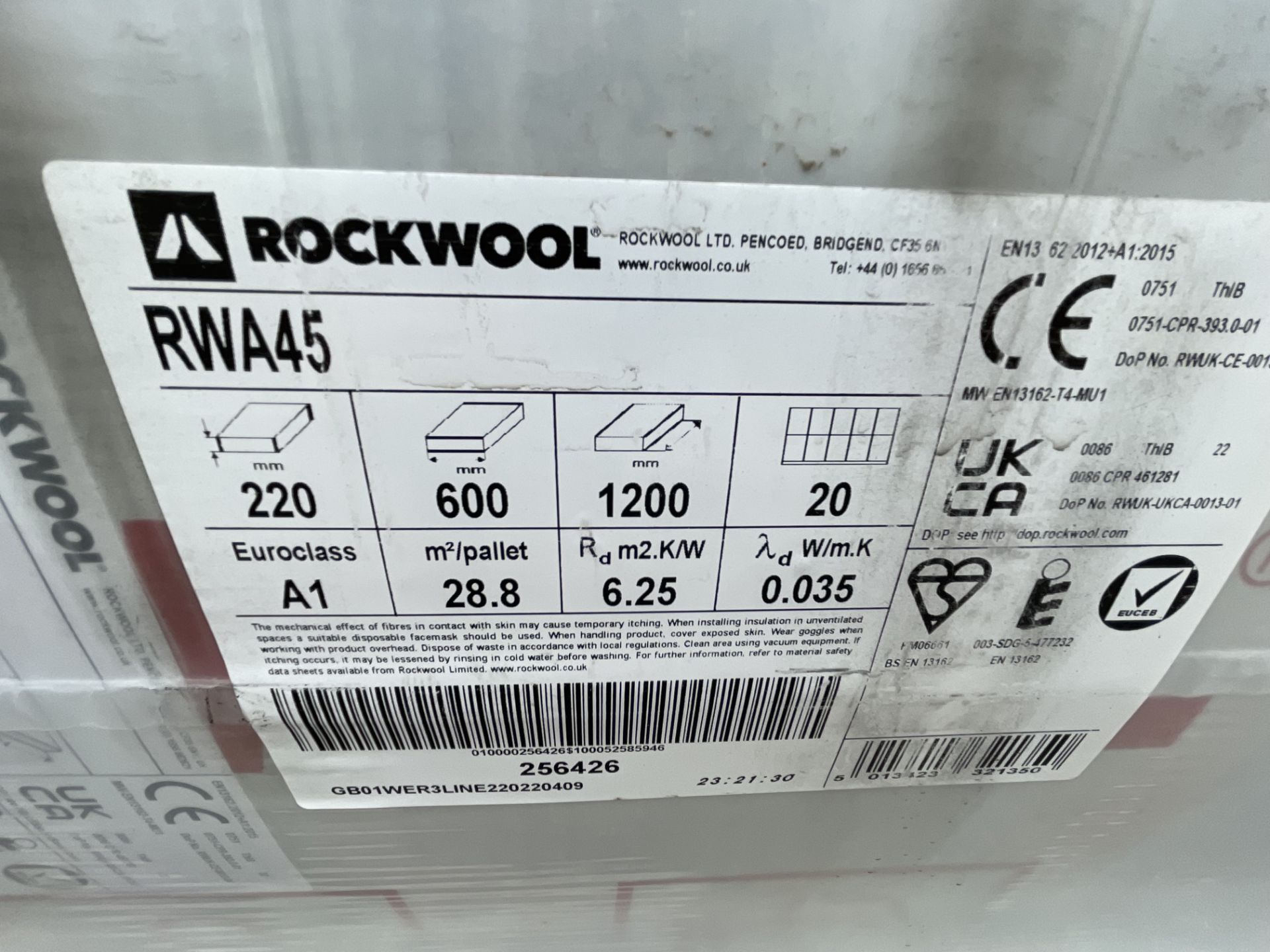 c.12 Pallets of Rockwool RWA45 220x600x1200 & 140x600x1200 Mineral Wool Insulation - Image 4 of 7