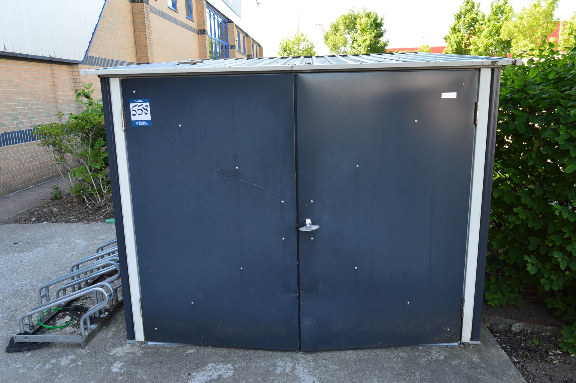 Cycle shed, 2m x 2m x 1.6m high and cycle stands