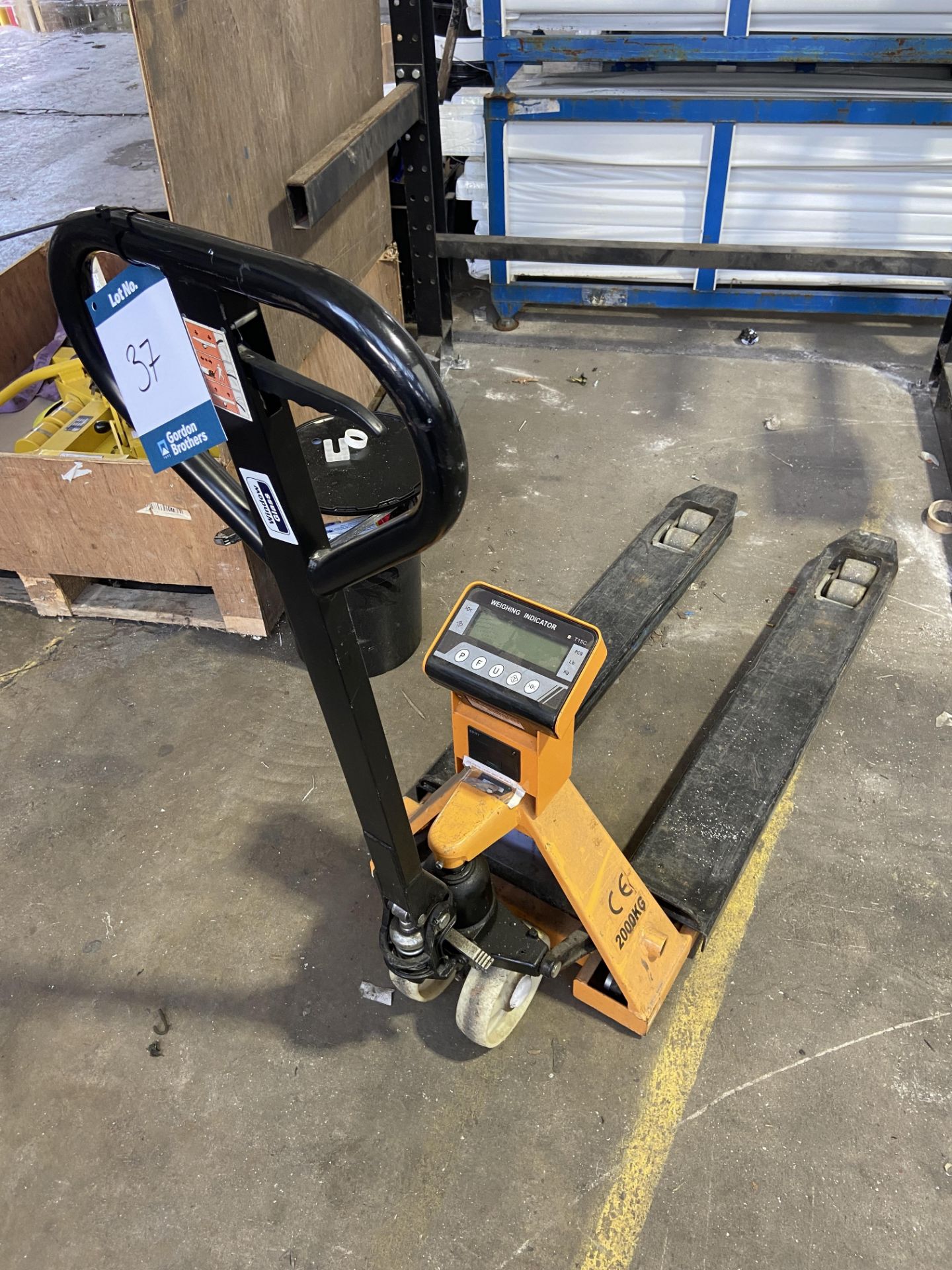 Hydraulic pallet truck, 2,000kgs, with T15 weighing indicator