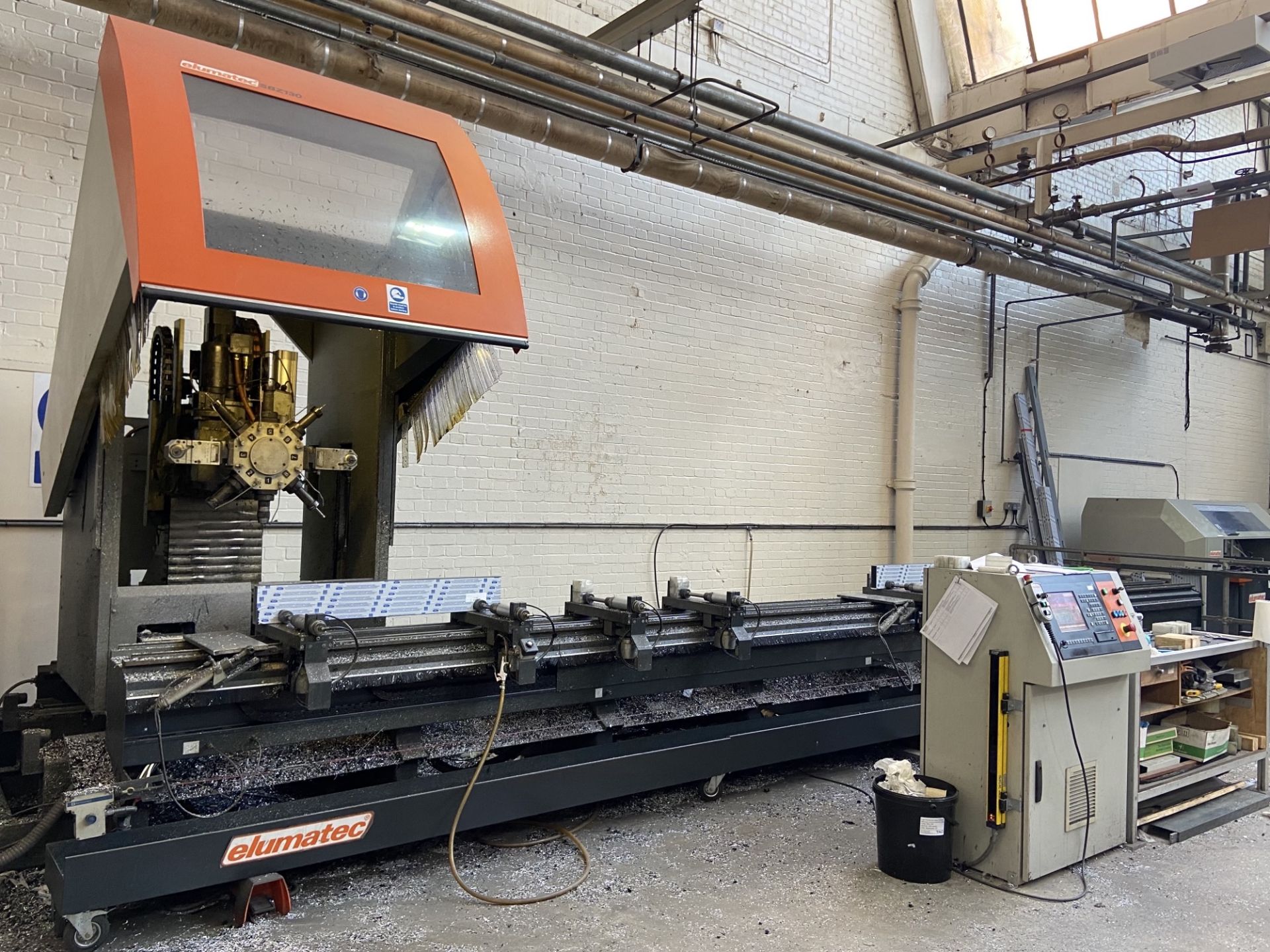 Elumatec, Model: SBZ 130, machining centre (approx 2004) with 8 station tool changer, off station