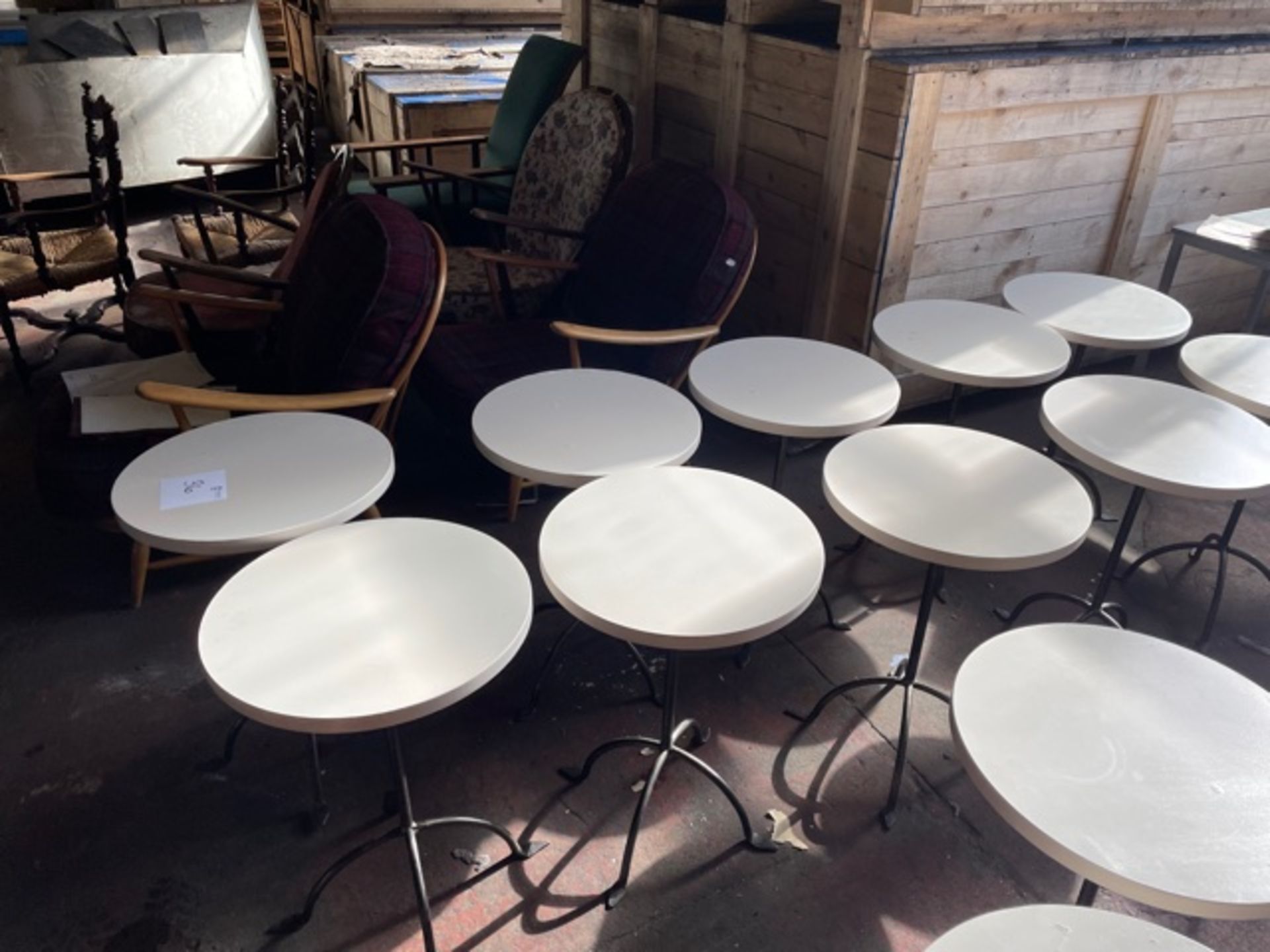 SET OF SMALL WHITE TABLES (10) - Image 2 of 2