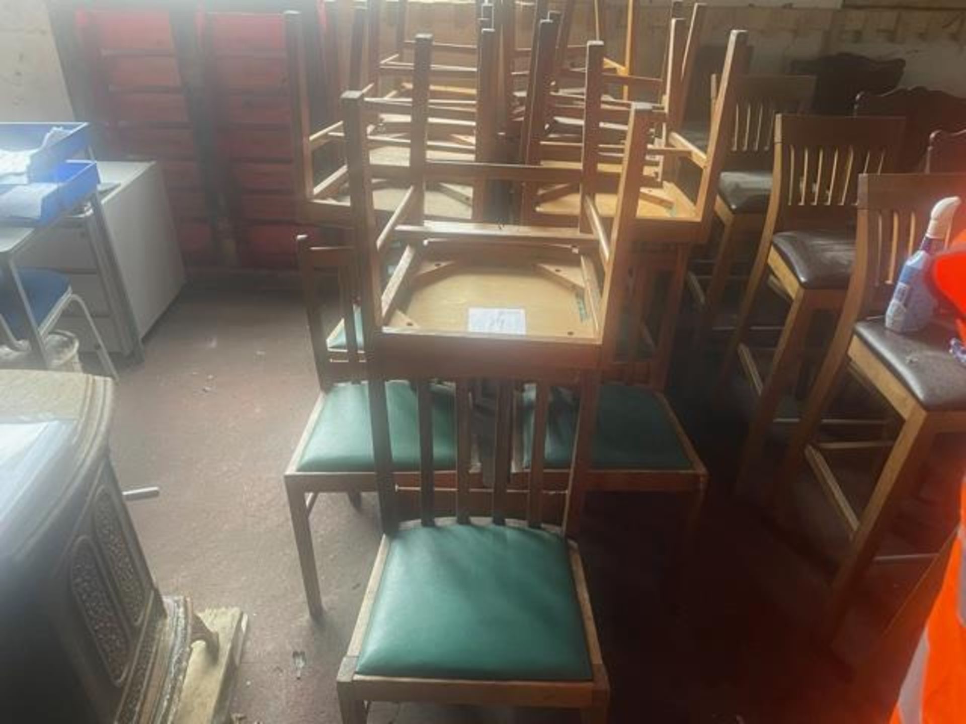 SET OF CHURCH CHAIRS (18)