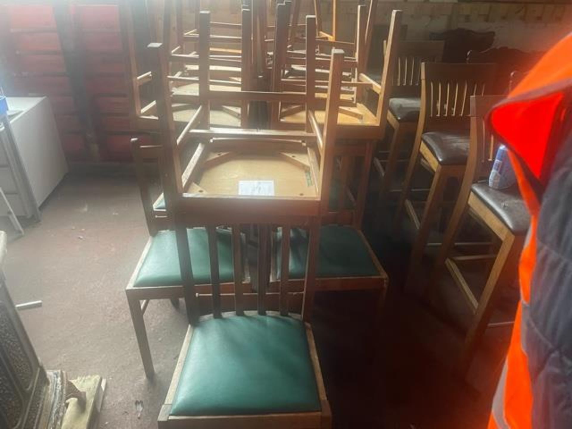 SET OF CHURCH CHAIRS (18) - Image 2 of 2