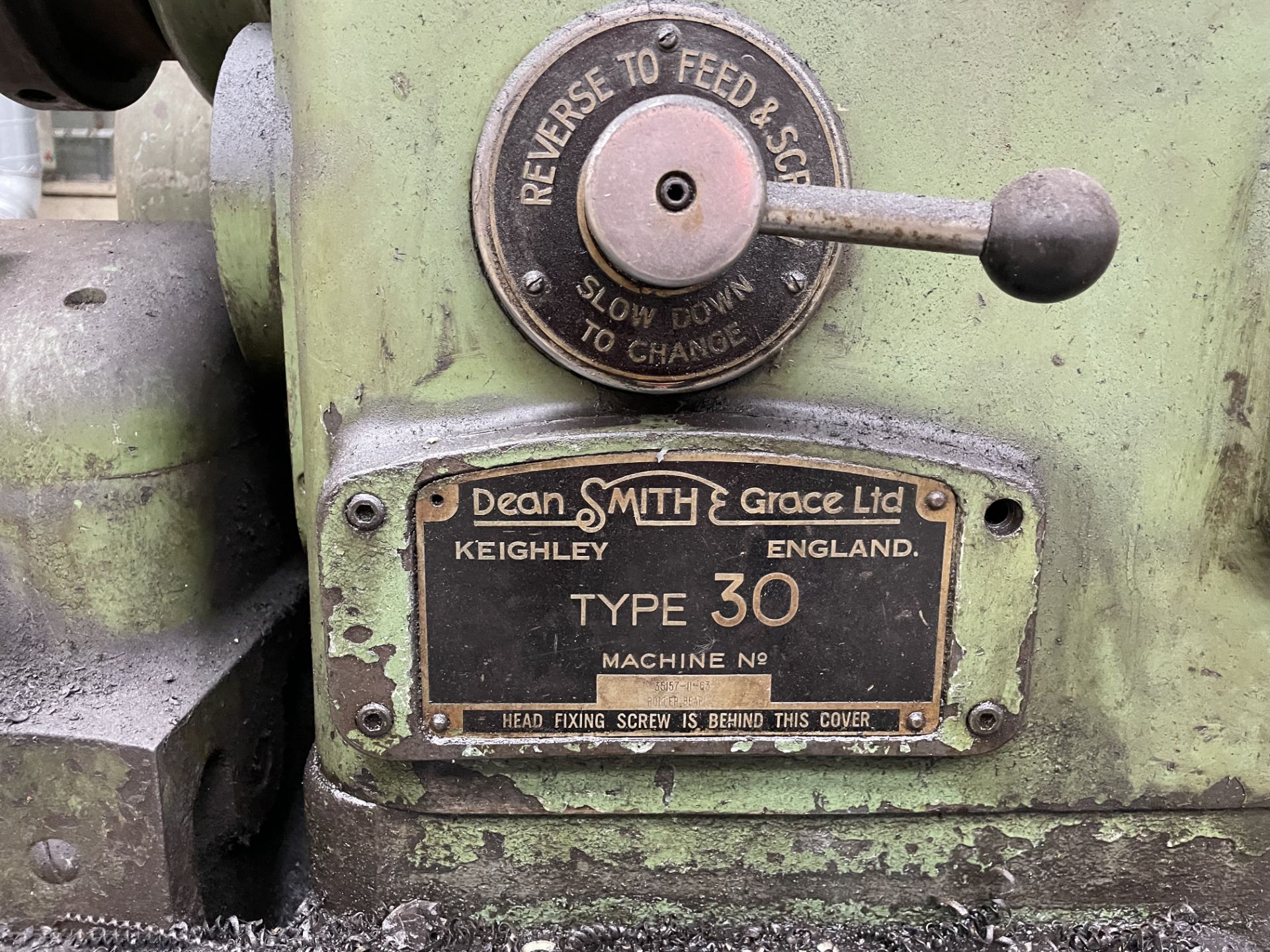 Dean Smith Grace Lathe- Type 30 30 x 144 Machine No 35157-11-63 - Image 2 of 5