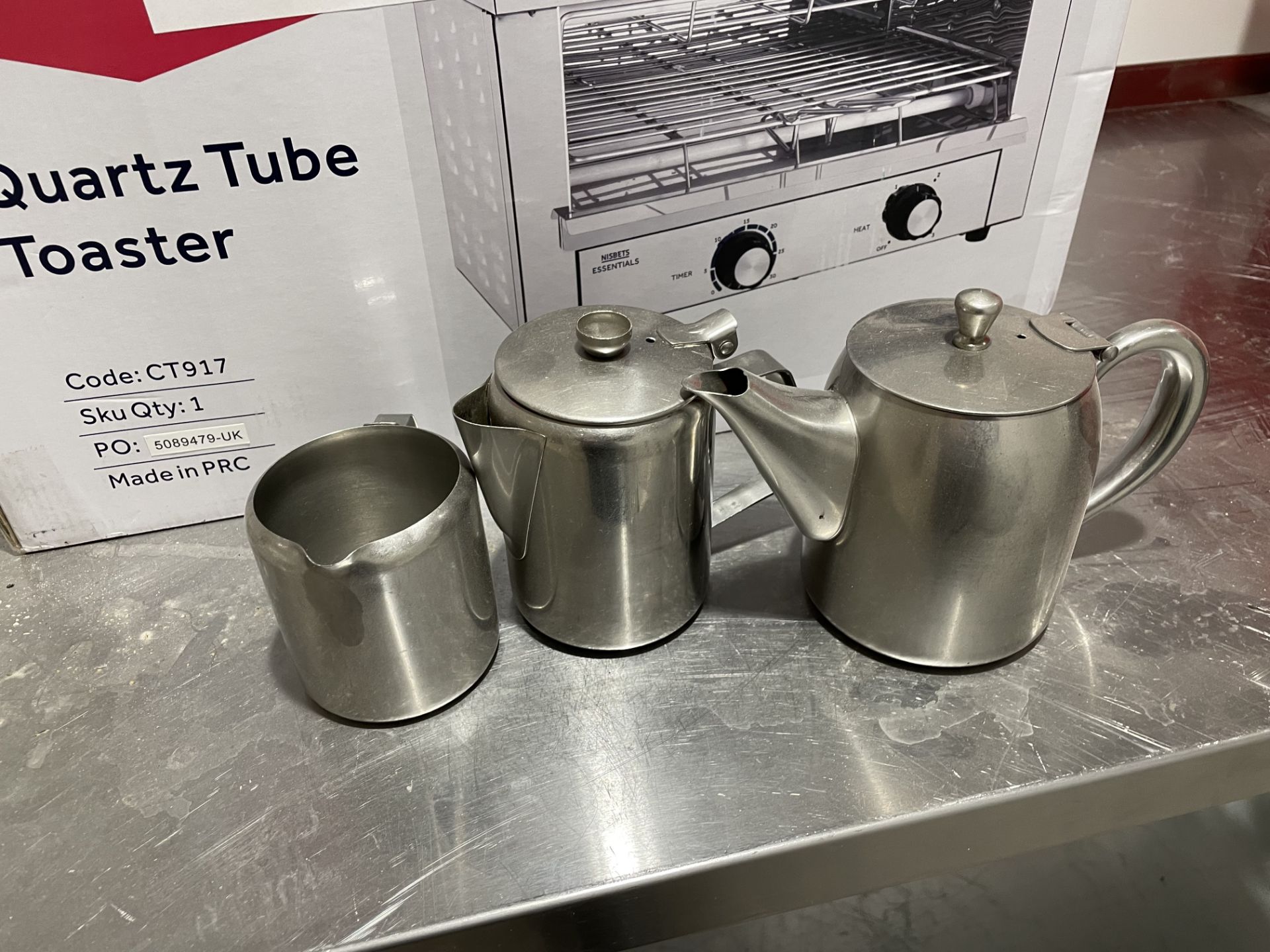 BOX OF APPROX. 30 STAINLESS STEEL TEA POTS - Image 3 of 3