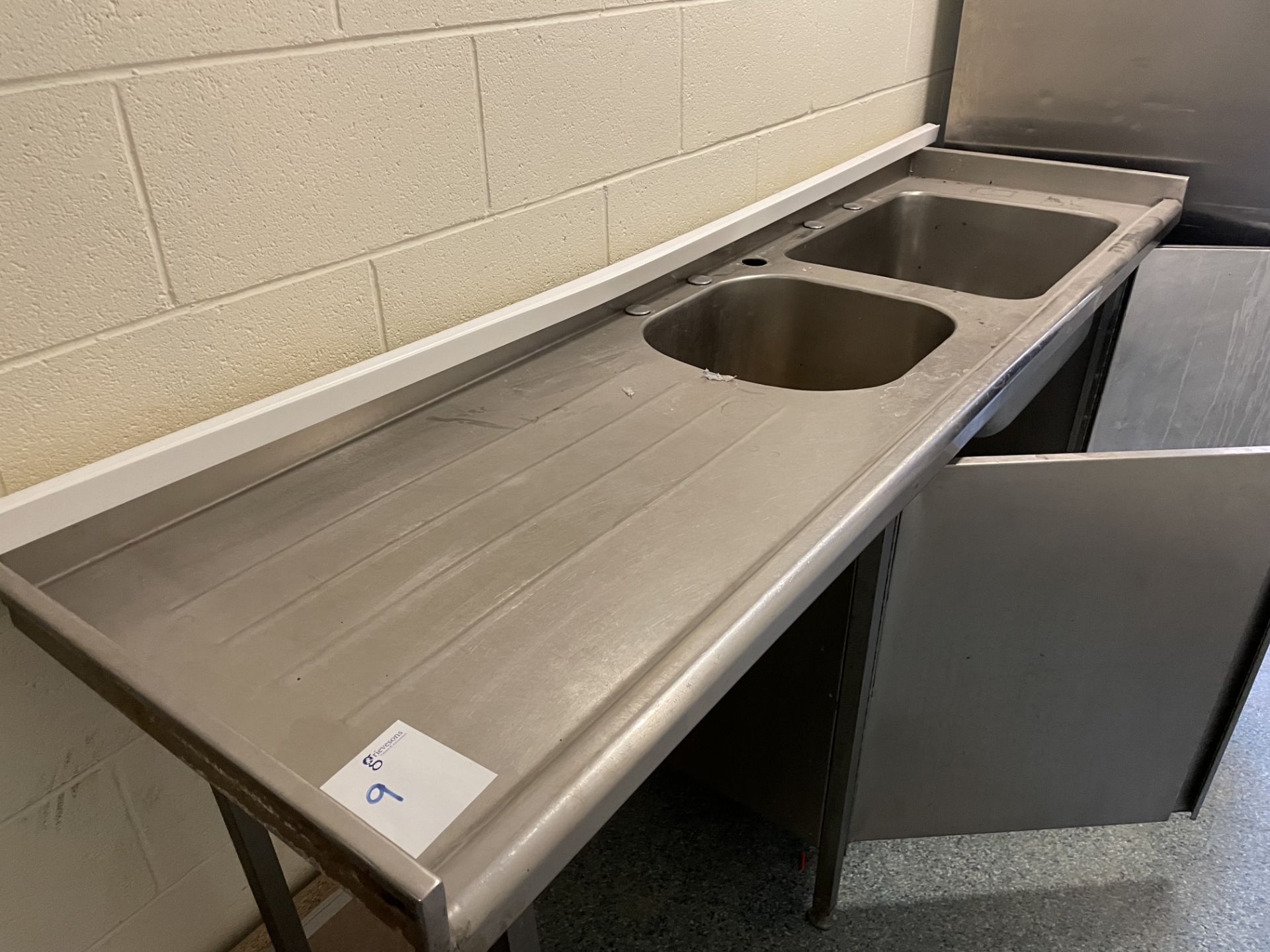 STAINLESS STEEL DOUBLE SINK UNIT (600 x 2100) - Image 3 of 3