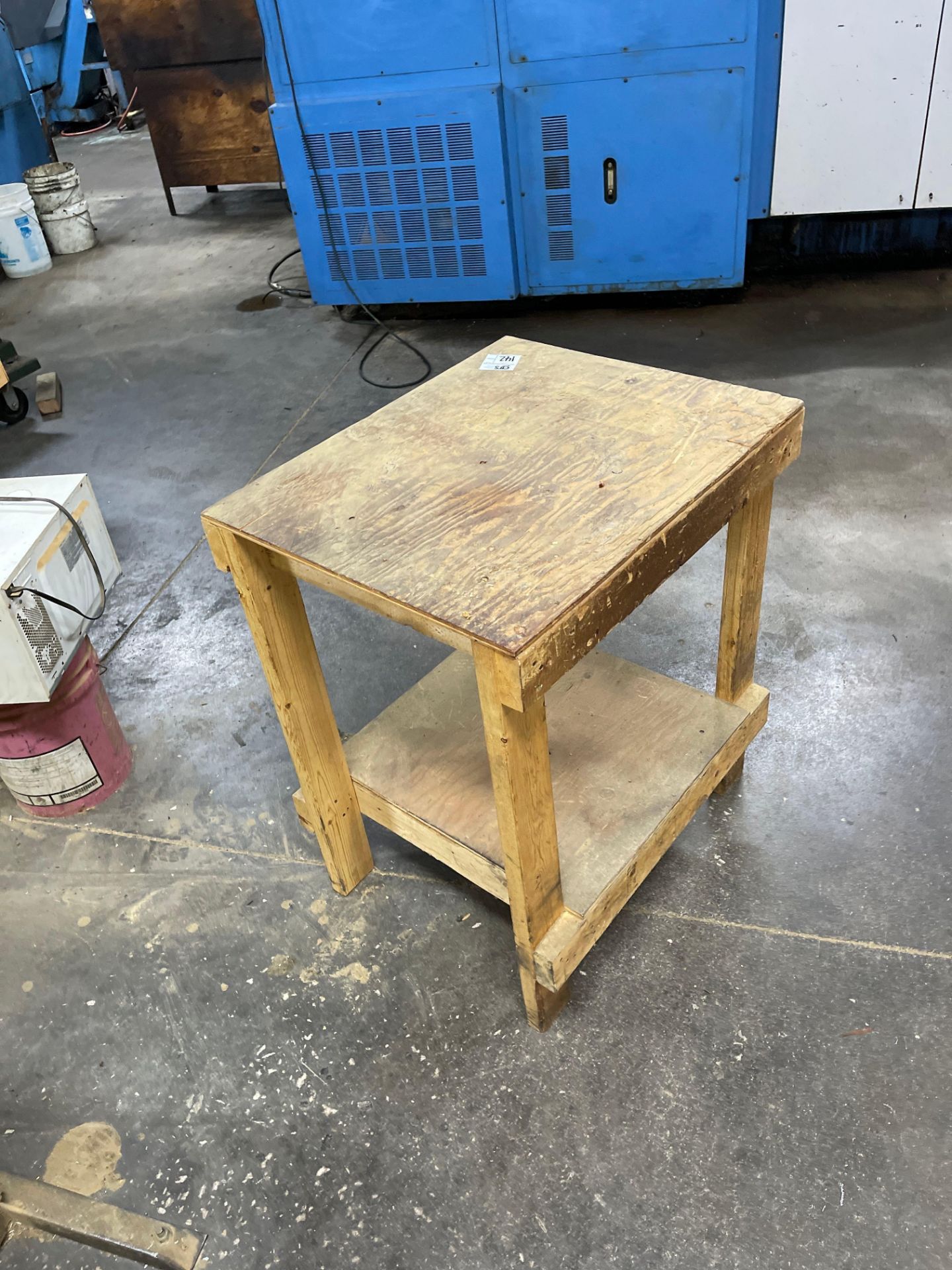 2-Tier Wood Work Bench w/ 2-step Stool - Image 2 of 4