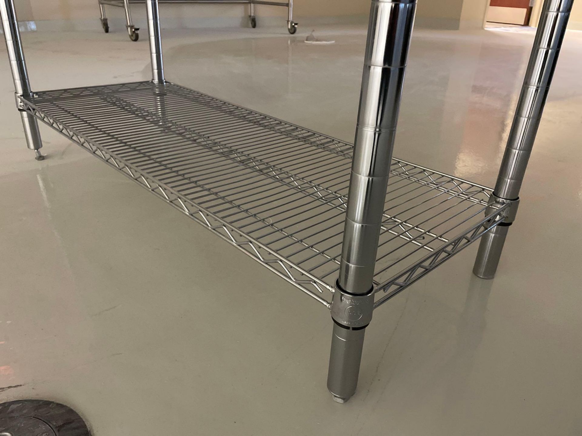 Stainless Table w/ Wire Legs and Undershelf - Image 3 of 4