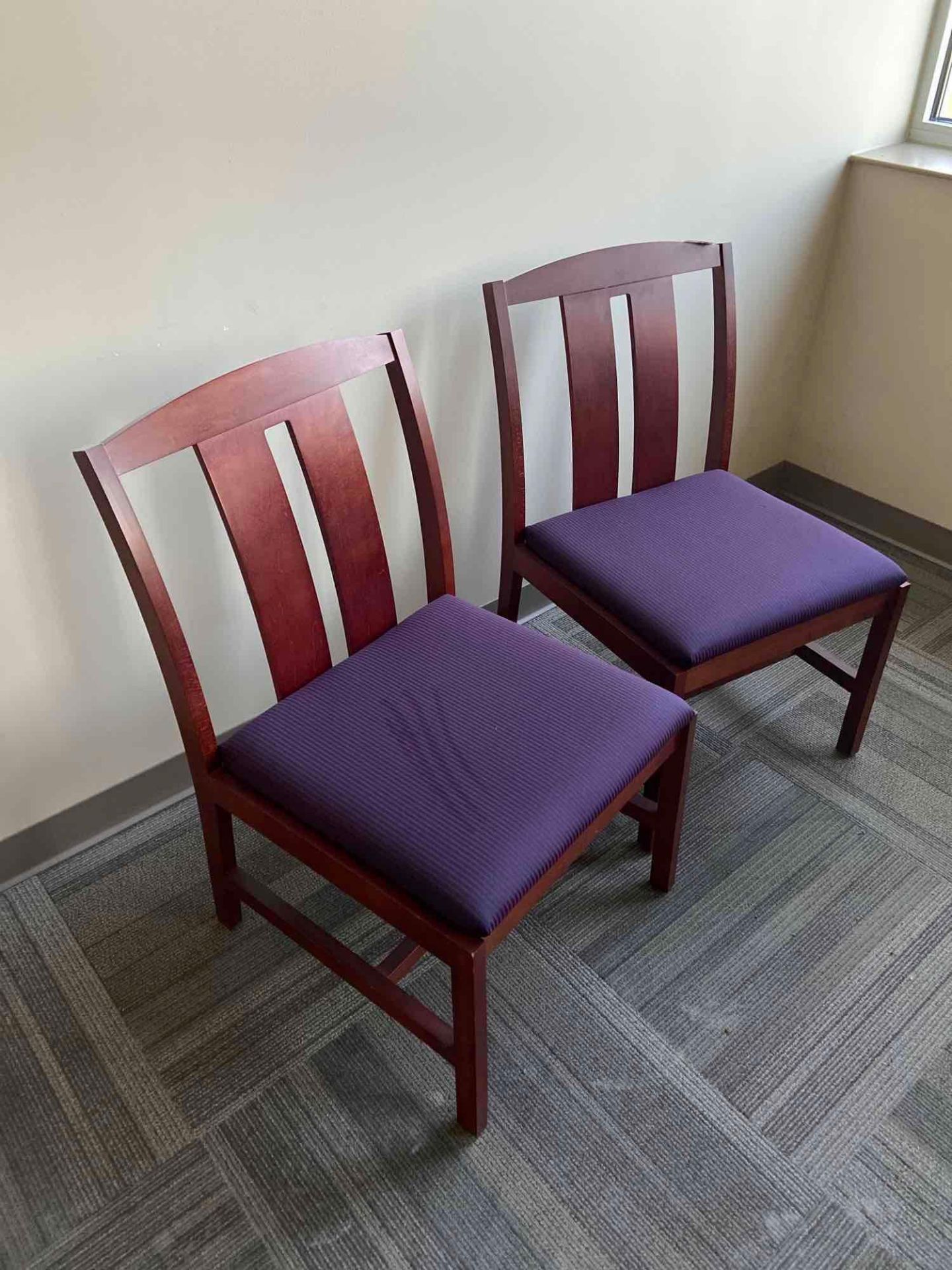 (2) Wood Cushioned Chairs - Image 2 of 4