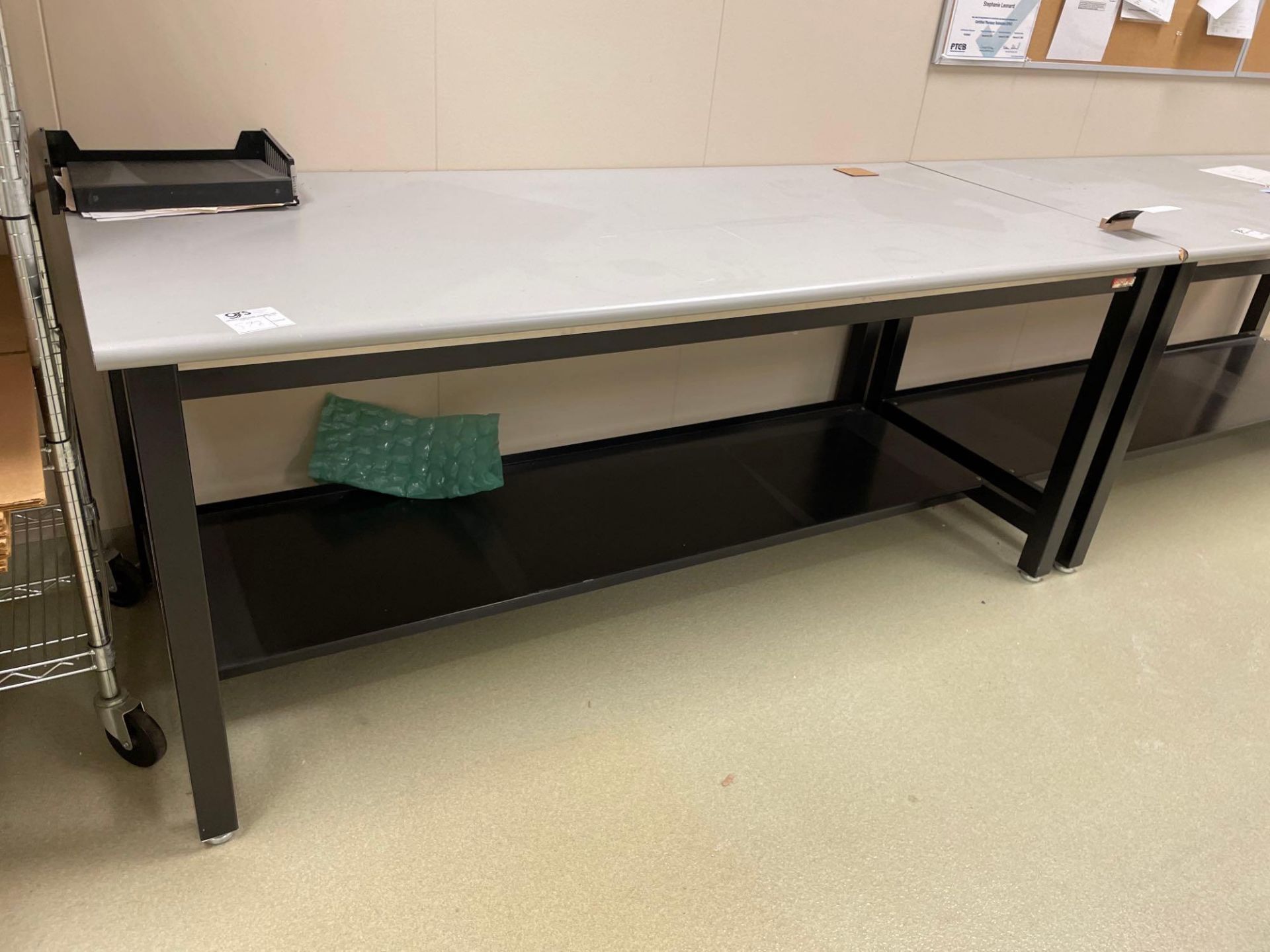 Laminate Top Work Bench w/ Metal Legs and Undershelf