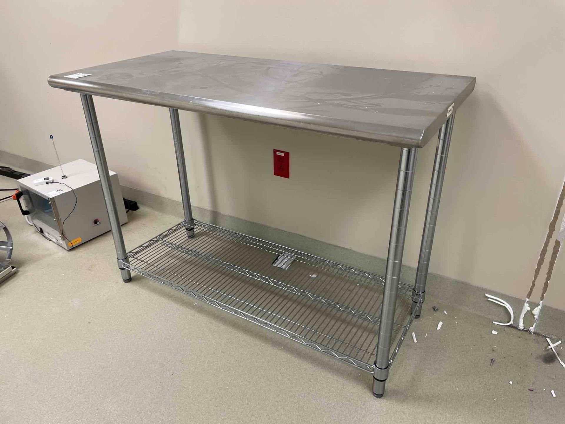 Stainless Table w/ Wire Undershelf and Legs - Image 3 of 3