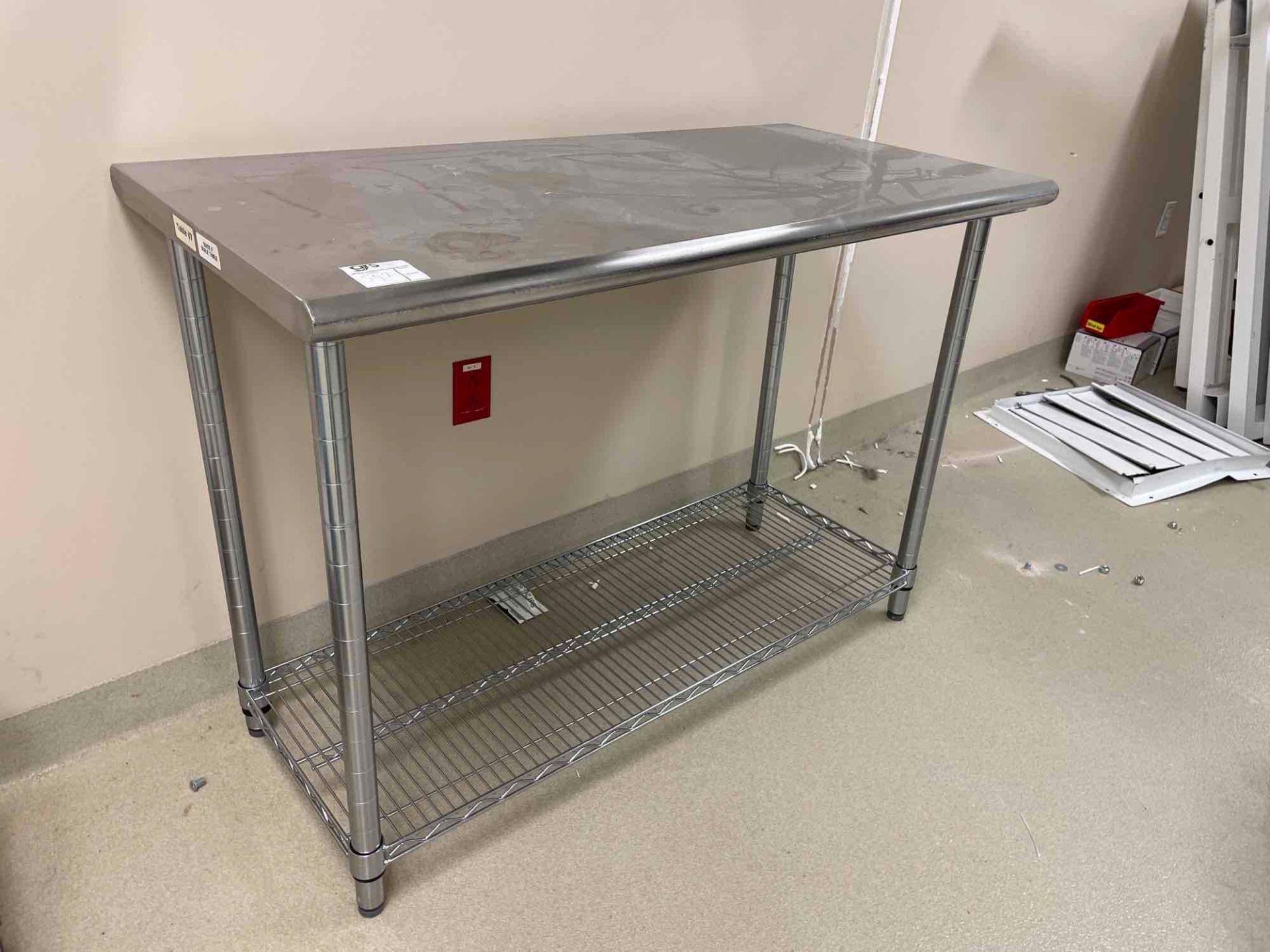 Stainless Table w/ Wire Undershelf and Legs