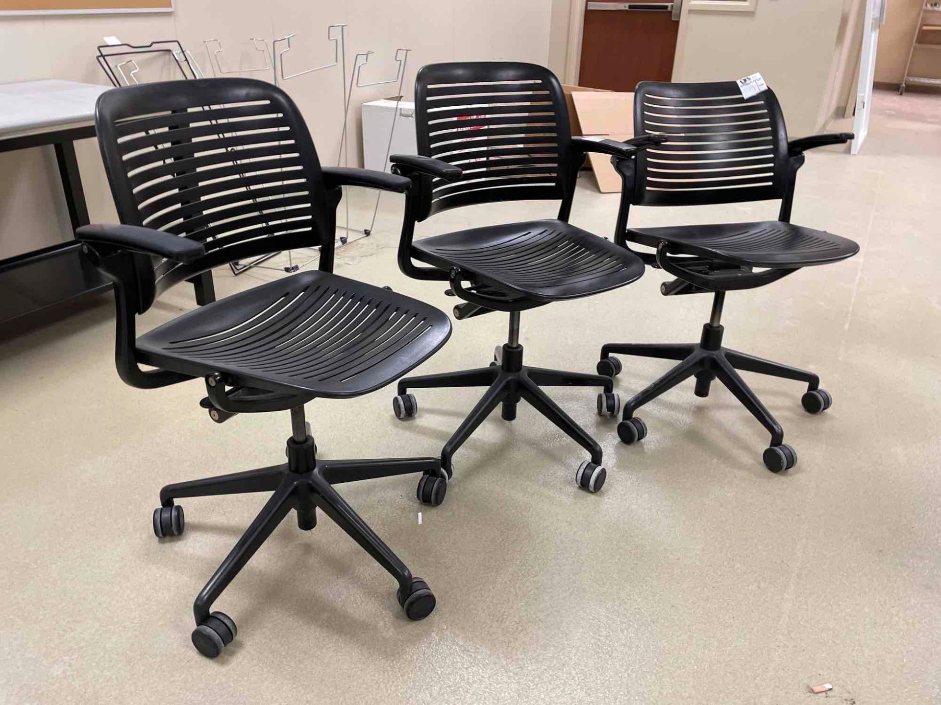 (3) Plastic LadderBack Office Chairs