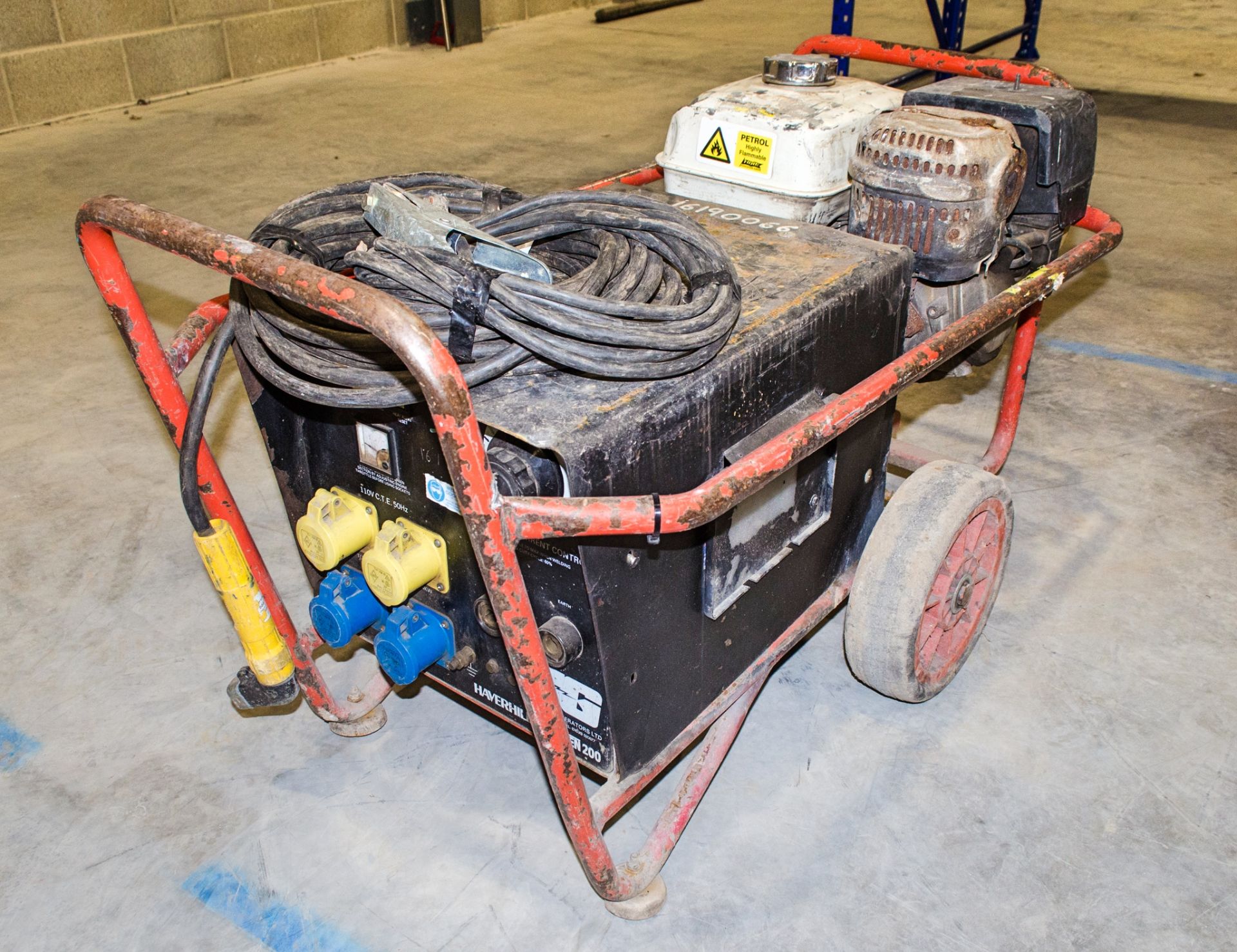 Haverhill Weldgen 4200 petrol driven welding generator c/w welding cables ** Pull cord assembly