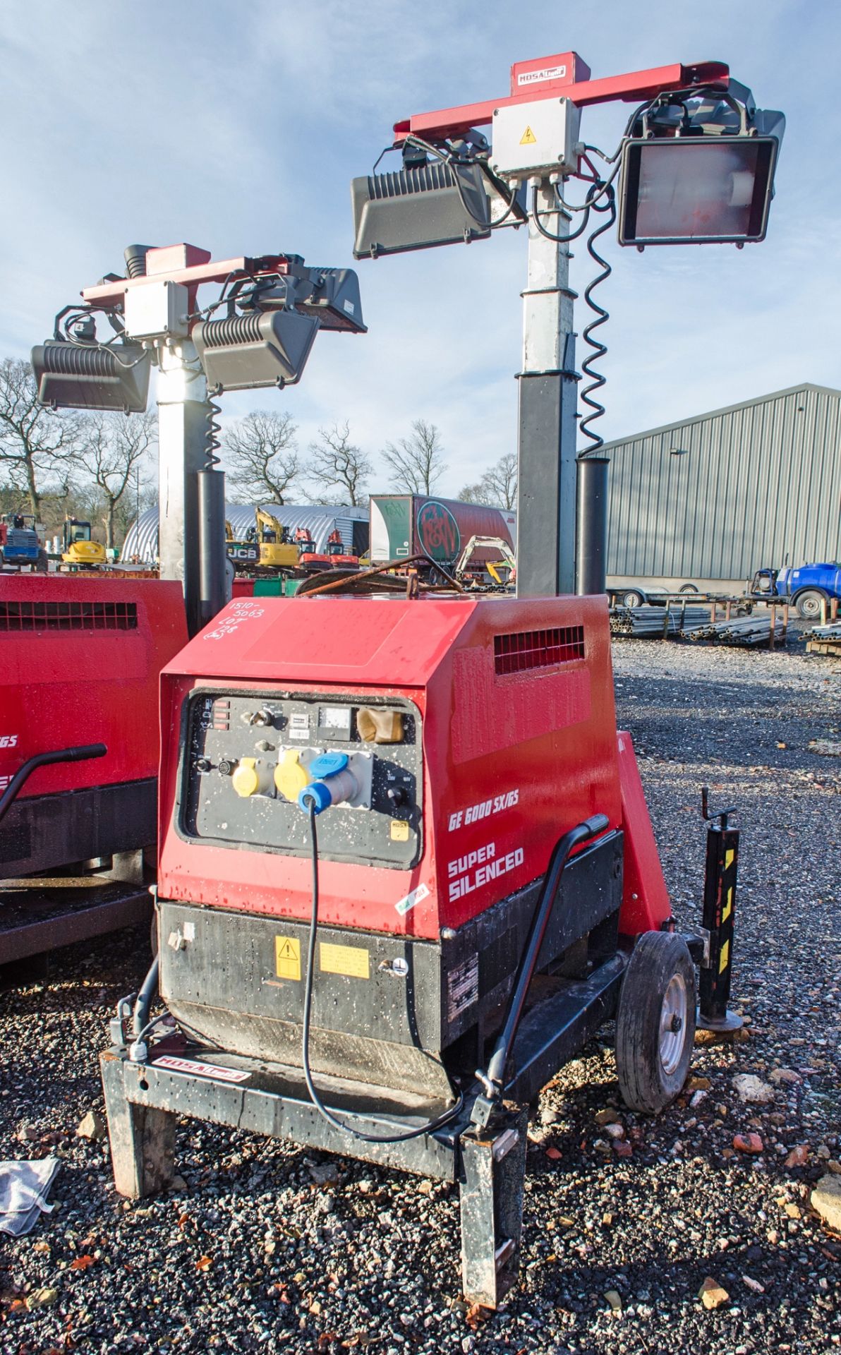 Mosa GE6000 SX/GS 6 kva diesel driven generator/lighting tower Year: 2015 S/N: 44342 Recorded Hours: